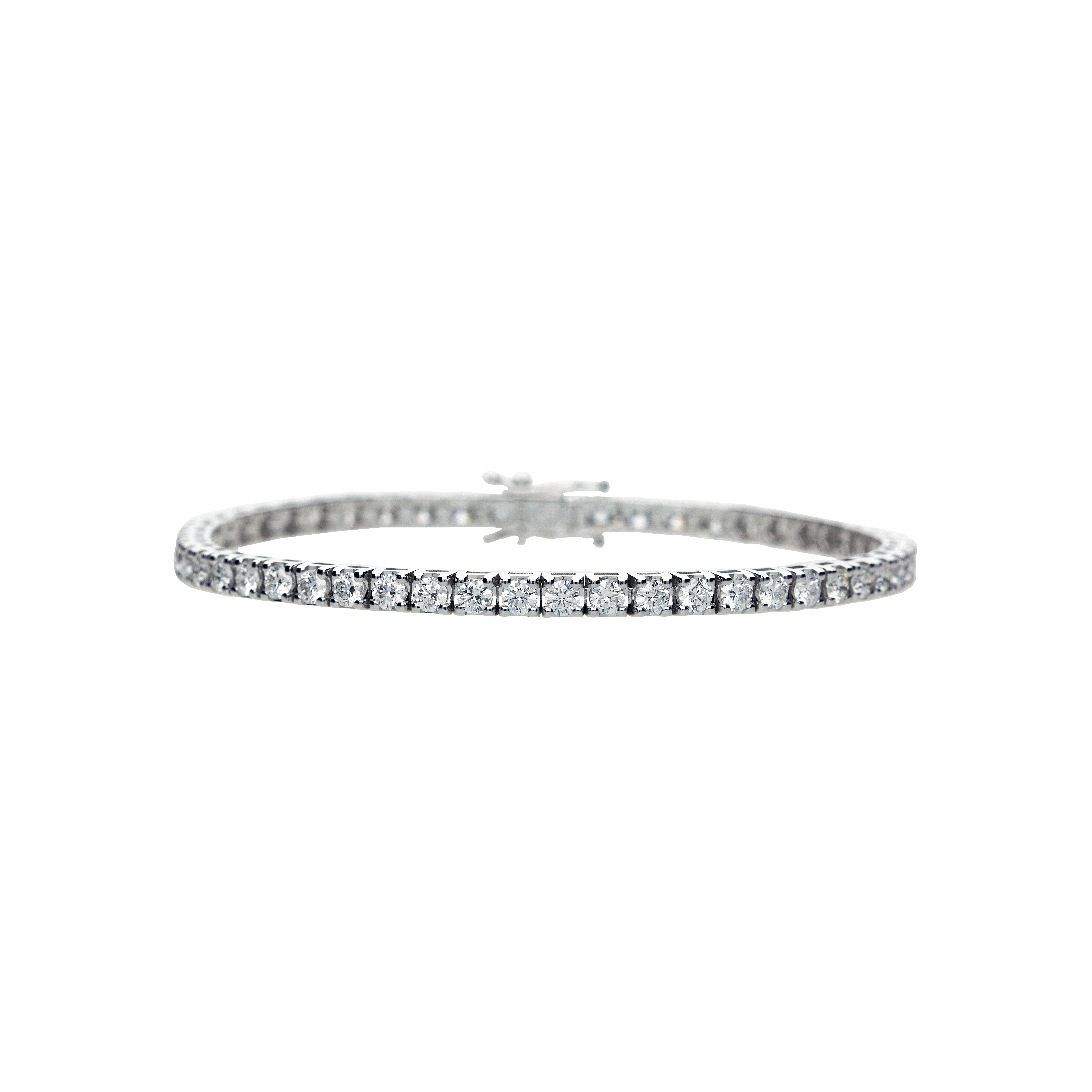 Bartorelli Italian Jewels | BRACCIALE TENNIS IN ORO BIANCO 18 E DIAMANTI BIANCHI - 46732581 (1)