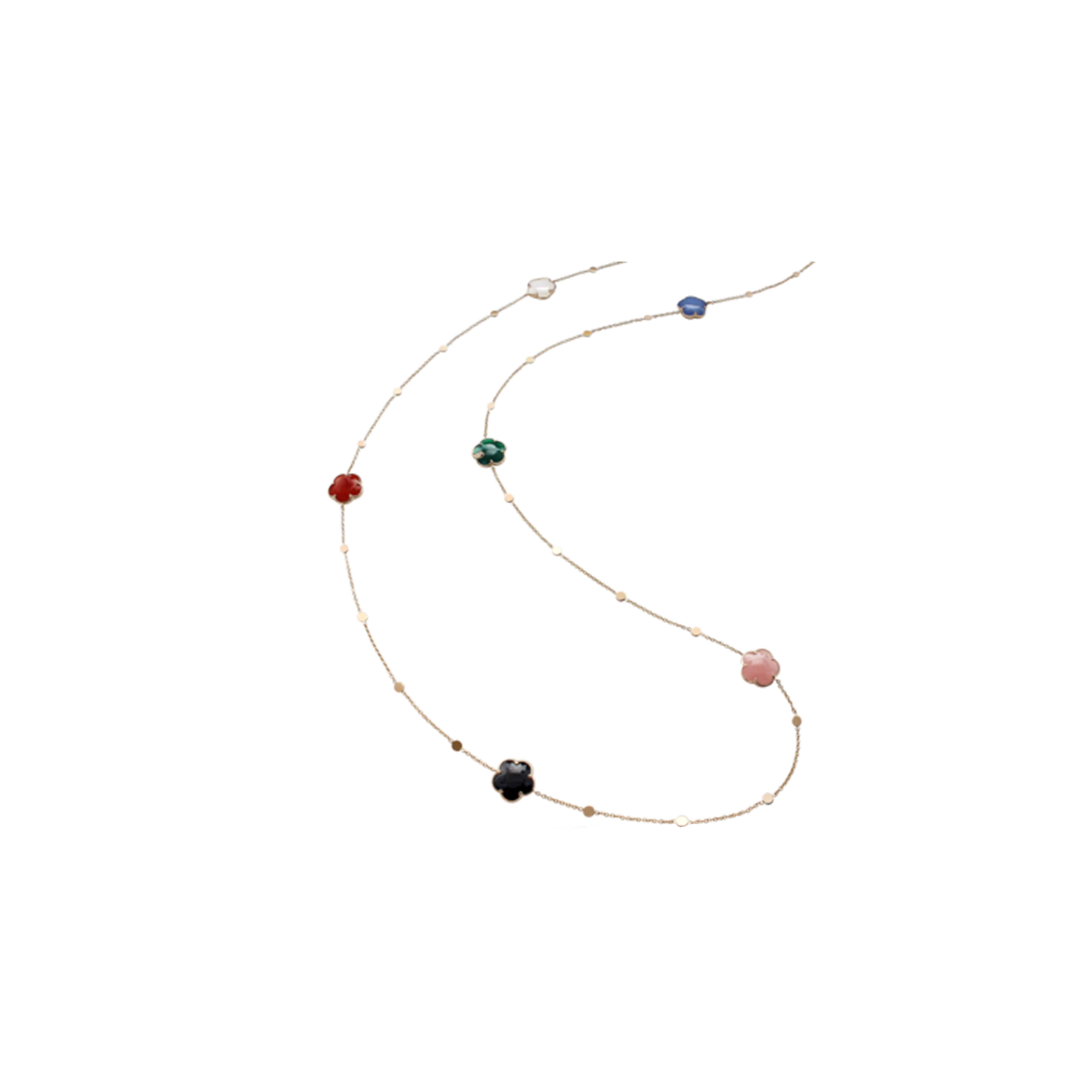 Pasquale Bruni | COLLANA PETIT JOLI IN ORO ROSA CON FIORI IN PIETRE FANTASIA E DIAMANTI - 16266R - 16266R (1)