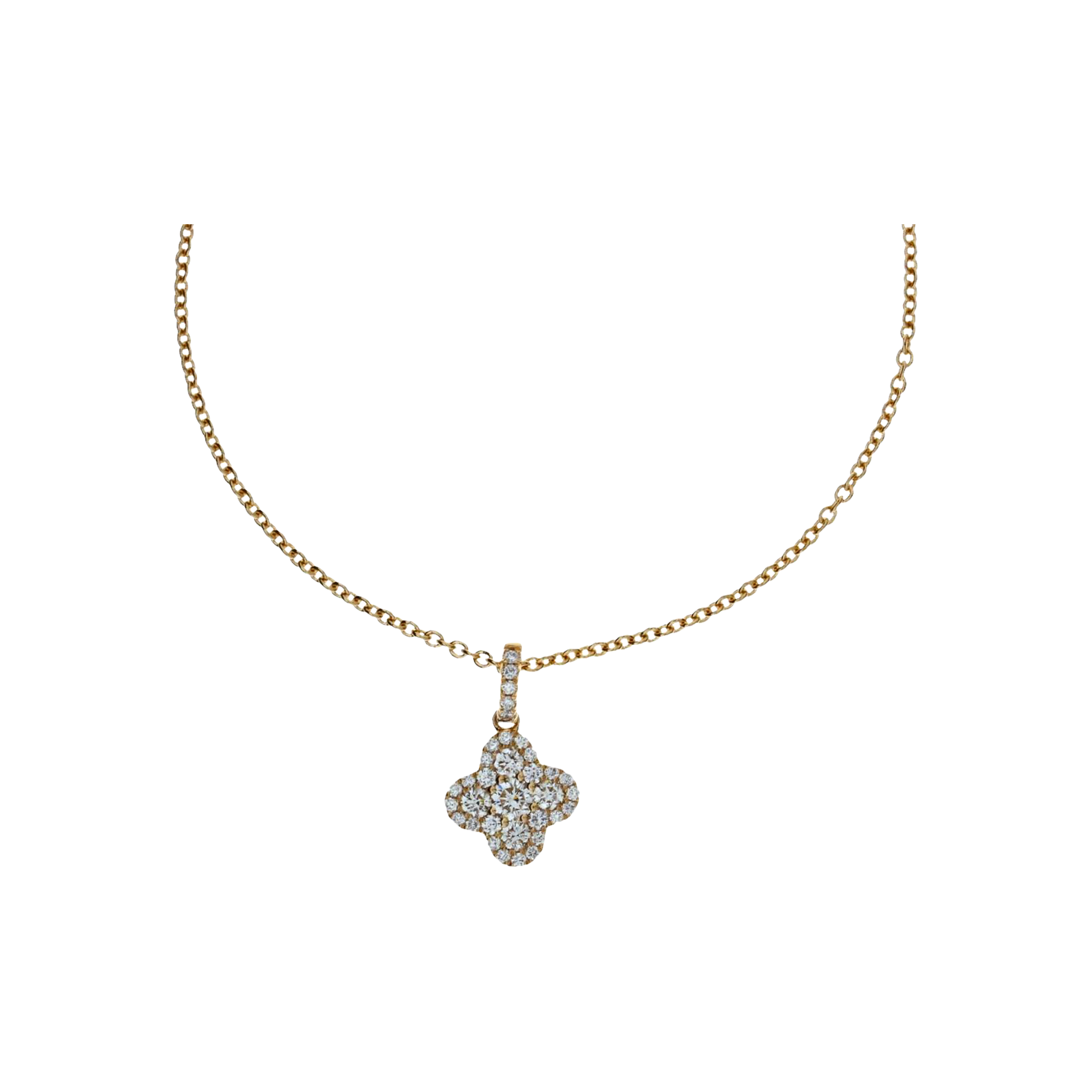 Bartorelli Italian Jewels | COLLANA GIROCOLLO IN ORO ROSA CON PENDENTE FIORE IN DIAMANTI - 1GA0270199/1 (1)