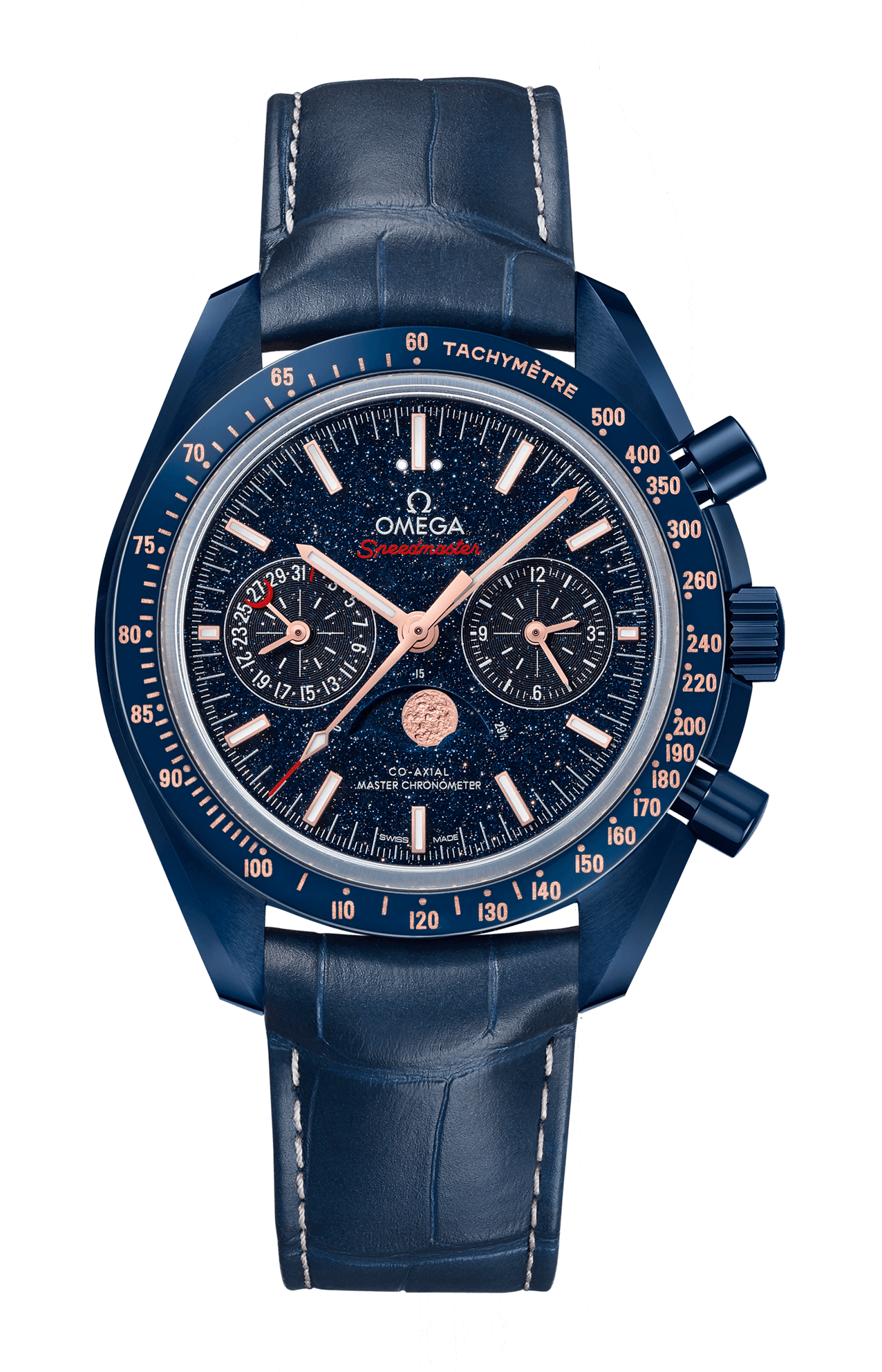 Omega | SPEEDMASTER FASI LUNARI 44,25 MM, CERAMICA SU PELLE - 304.93.44.52.03.002 (1)
