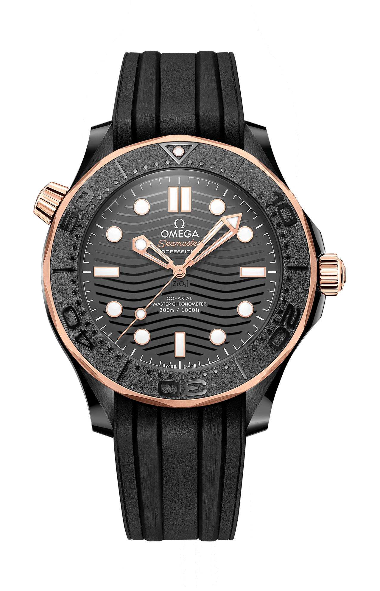 Omega | SEAMASTER DIVER 300M 43,5 MM, CERAMICA NERA SU CAUCCI&Ugrave; - 210.62.44.20.01.001 (1)