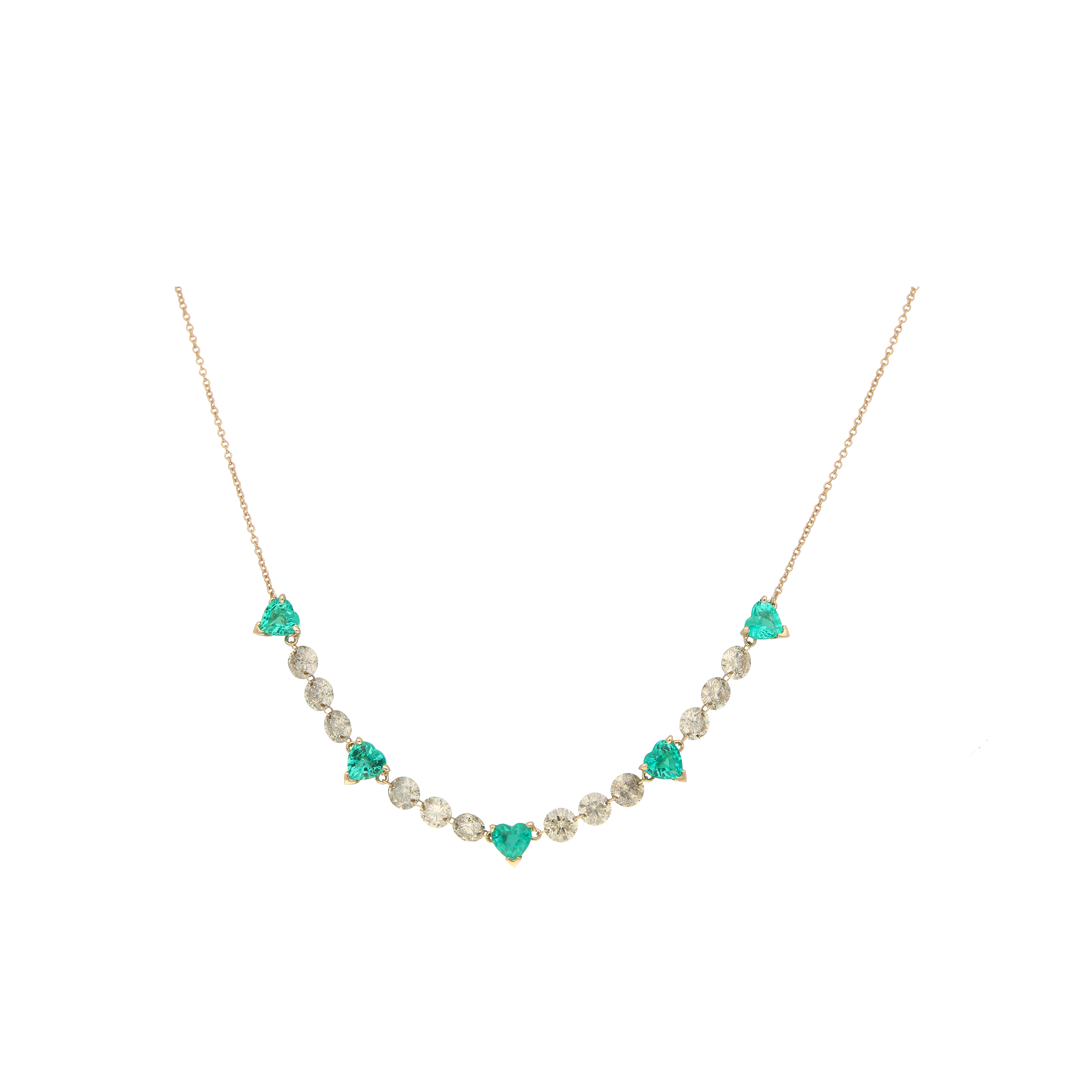 Bartorelli Italian Jewels | COLLANA GIROCOLLO IN ORO ROSA CON DIAMANTI BROWN E SMERALDI CUORE - C069/19-C4 (1)