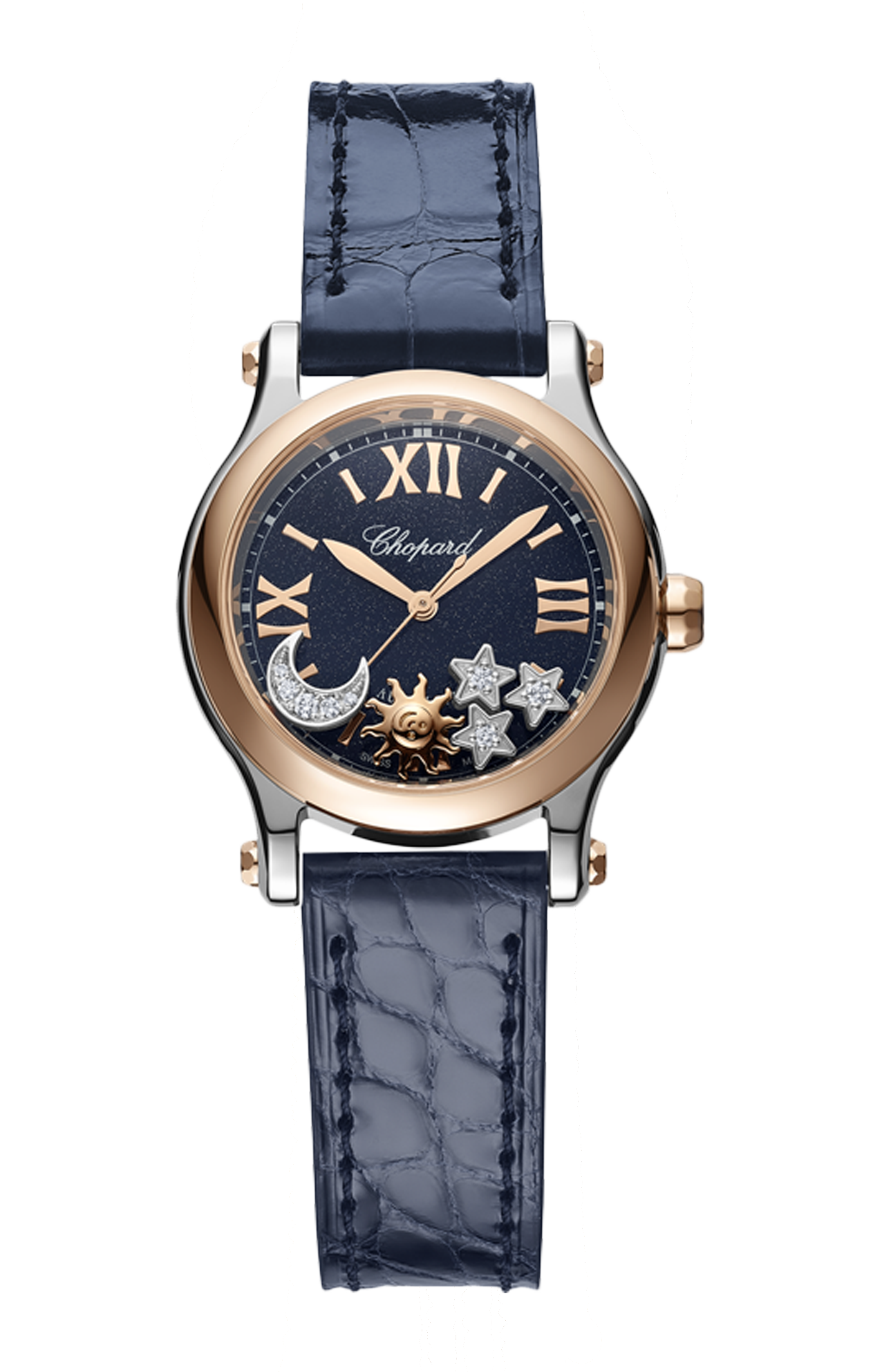 Chopard | HAPPY SPORT SUN, MOON AND STARSI 30 MM, AUTOMATICO, ORO ROSA, LUCENT STEEL&trade;, DIAMANTI - 278573 (1)