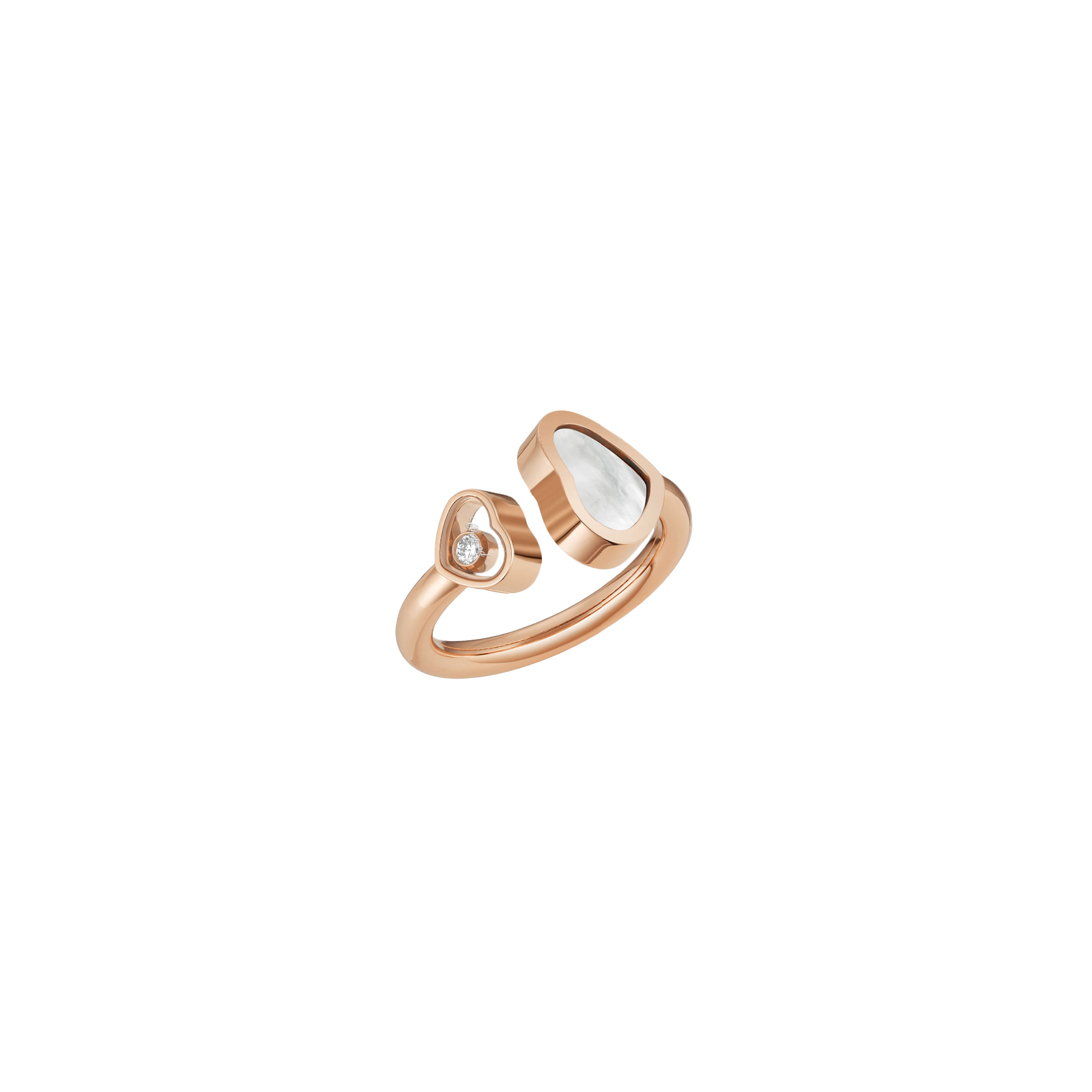 Chopard | CHOPARD - HAPPY HEARTS - ANELLO IN ORO ROSA CON DIAMANTE E MADREPERLA - 829482 (1)