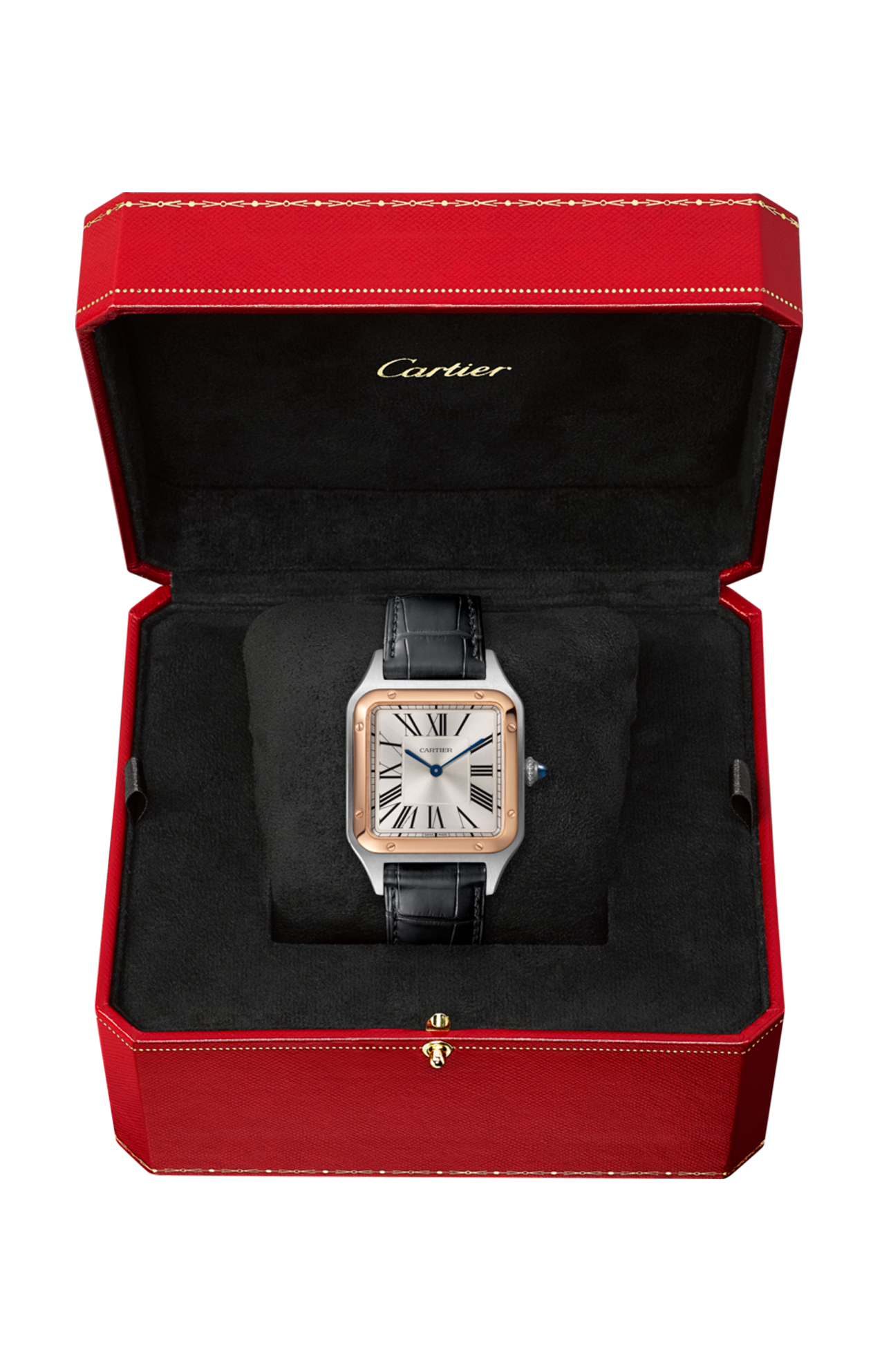 Cartier | SANTOS DUMONT, MODELLO GRANDE, ACCIAIO, ORO ROSA, QUARZO - W2SA0037 (2)