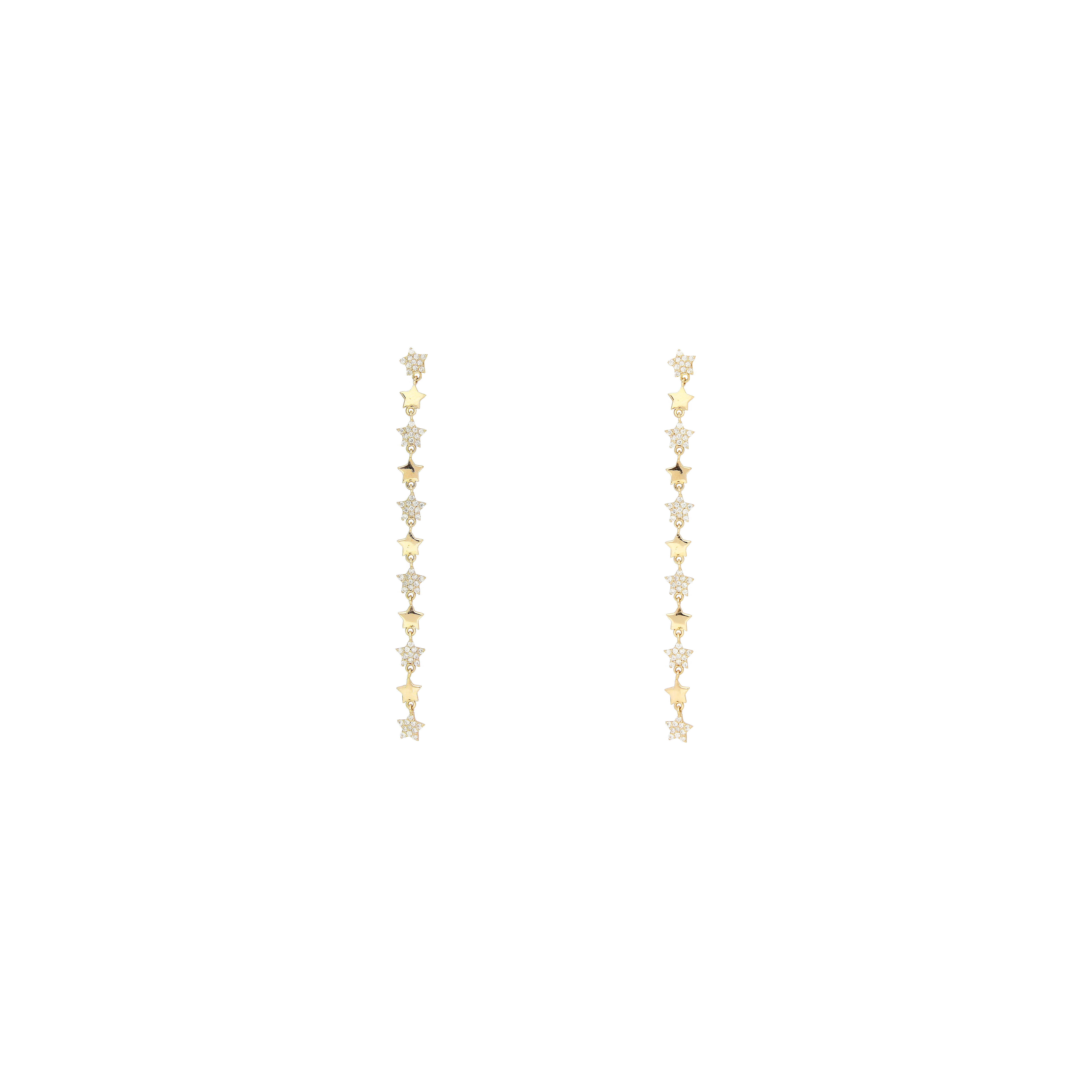 Bartorelli Italian Jewels | ORECCHINI STELLE PENDENTI IN ORO ROSA CON DIAMANTI - O271/2-C4 (1)