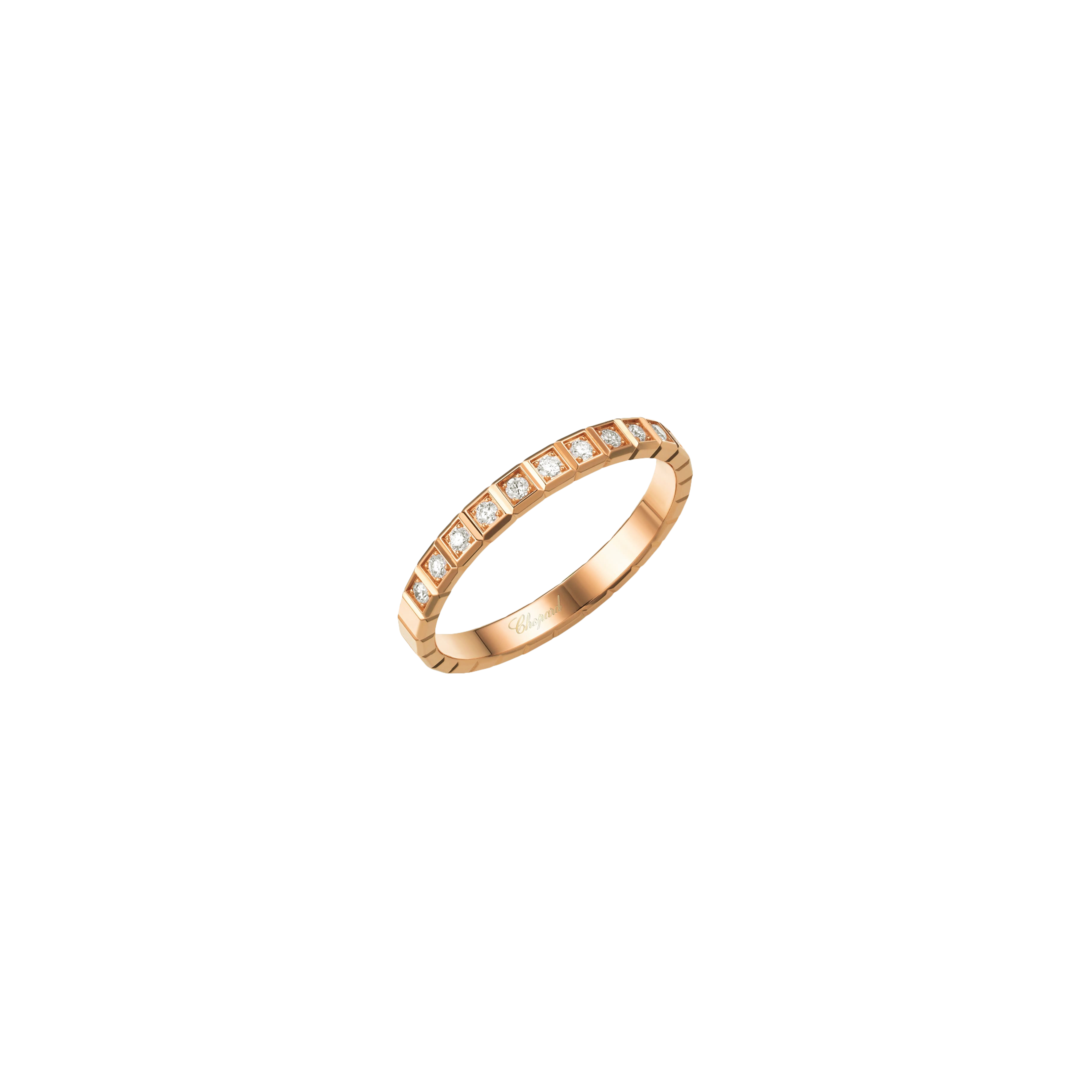 Chopard | CHOPARD - ICE CUBE PURE - ANELLO IN ORO ROSA CON SEMI-PAV&Eacute; DI DIAMANTI - 827702-5259 - 827702 (1)