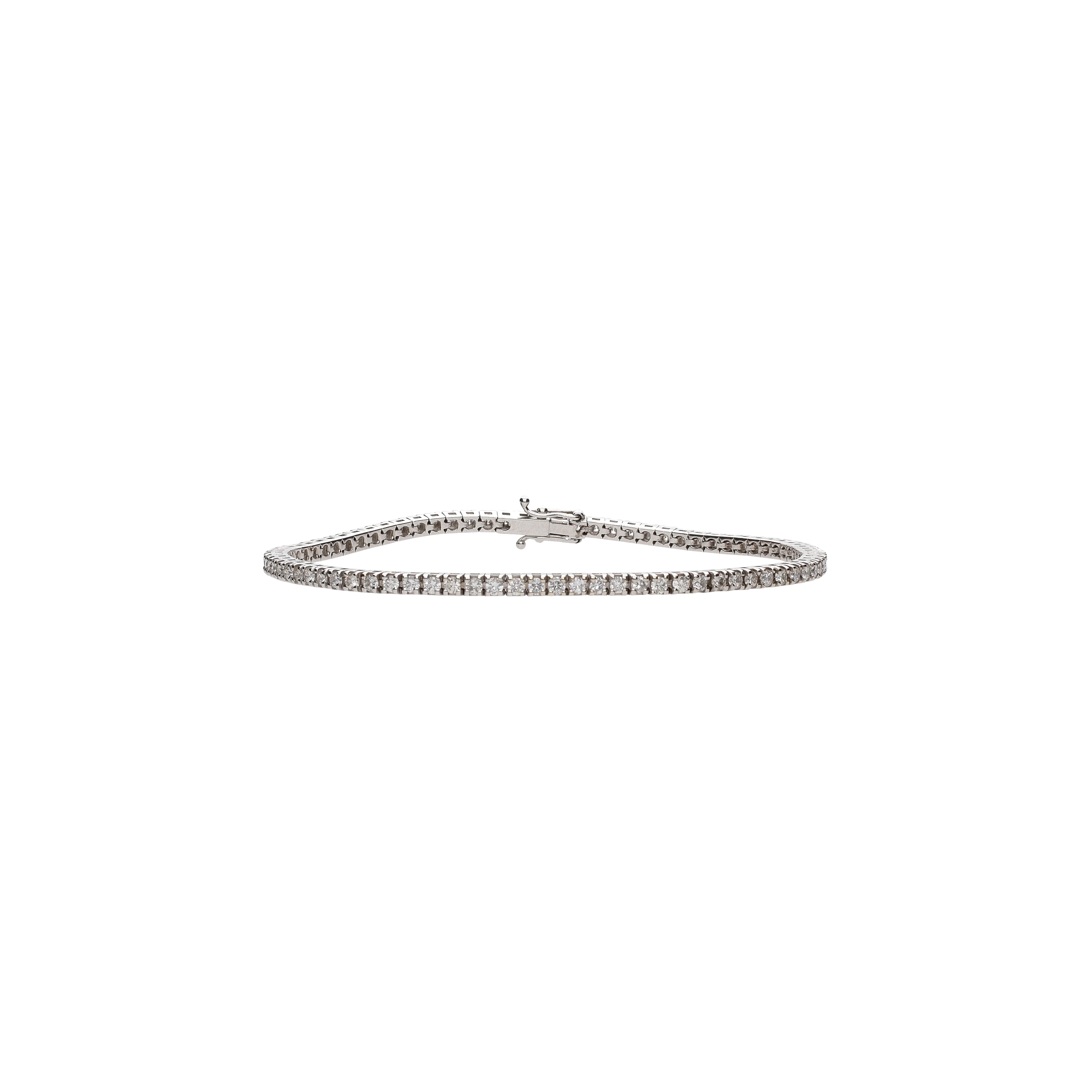 Bartorelli Italian Jewels | BRACCIALE TENNIS IN ORO BIANCO E DIAMANTI BIANCHI - BABR19 (1)