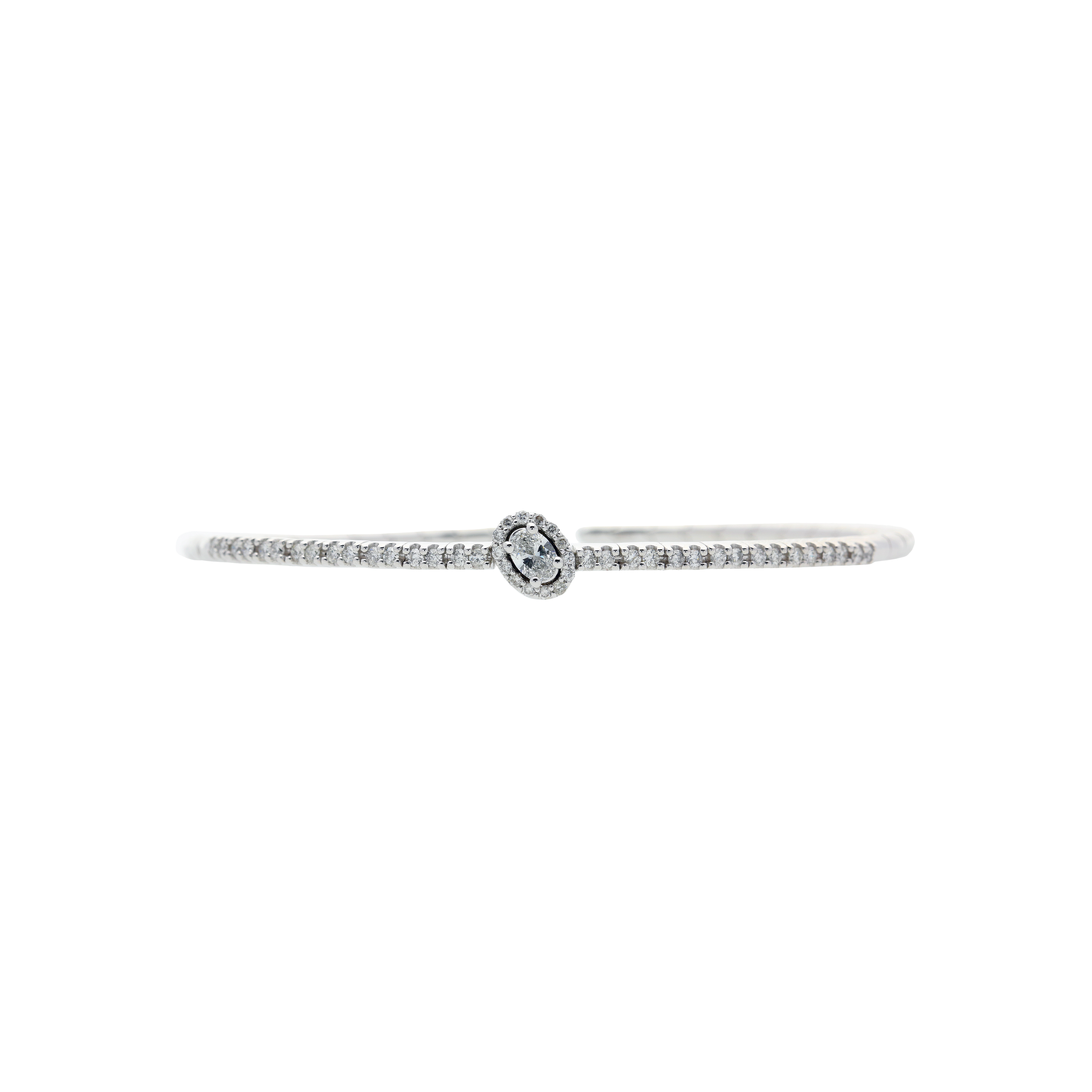Bartorelli Italian Jewels | BRACCIALE RIGIDO IN ORO BIANCO CON DIAMANTI BIANCHI - AB1423/76277 (1)