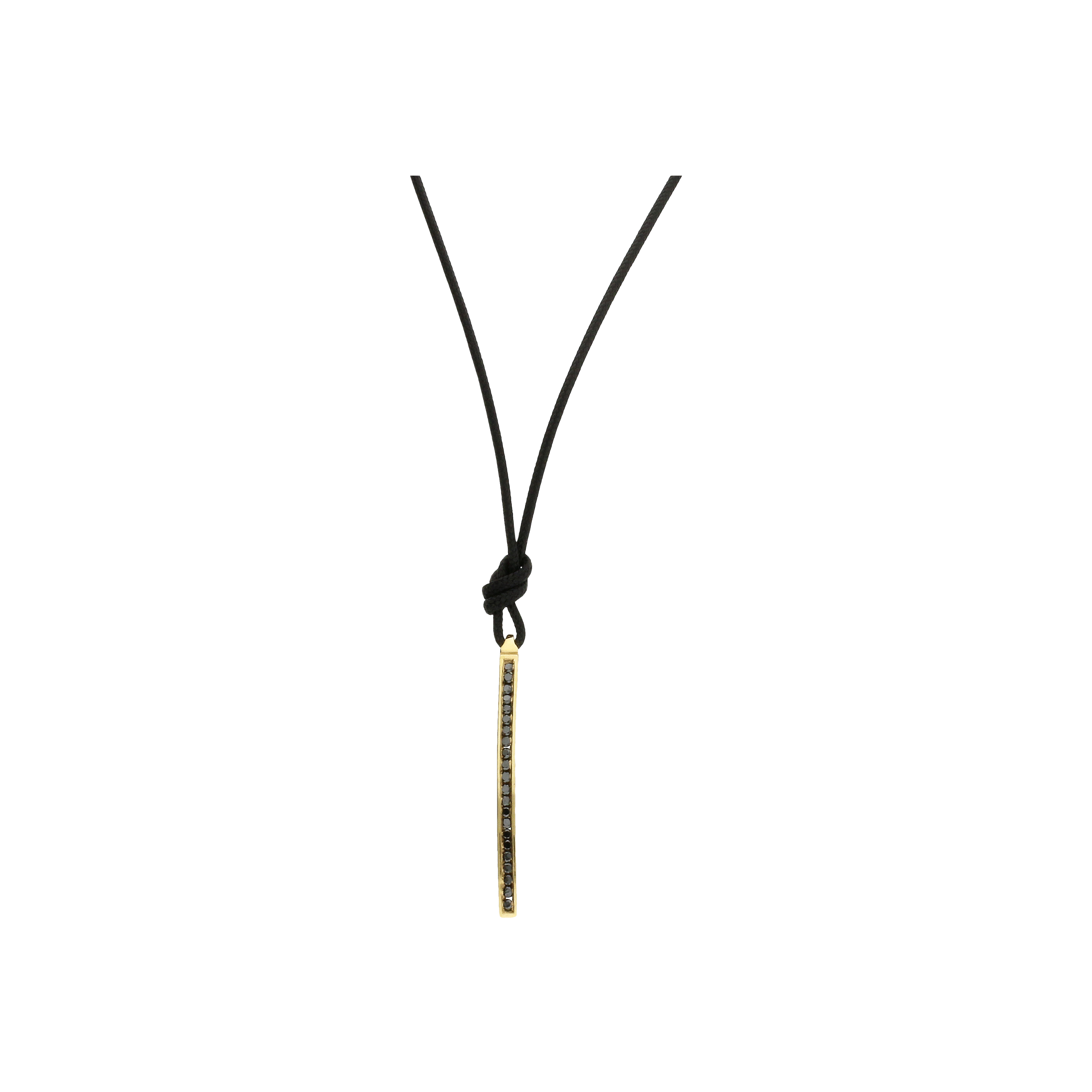 Bartorelli Italian Jewels | COLLANA CORDINO CON BARRETTA IN ORO ROSA E DIAMANTI NERI E CHIUSURA IN ORO ROSA - HPIM1462 (1)