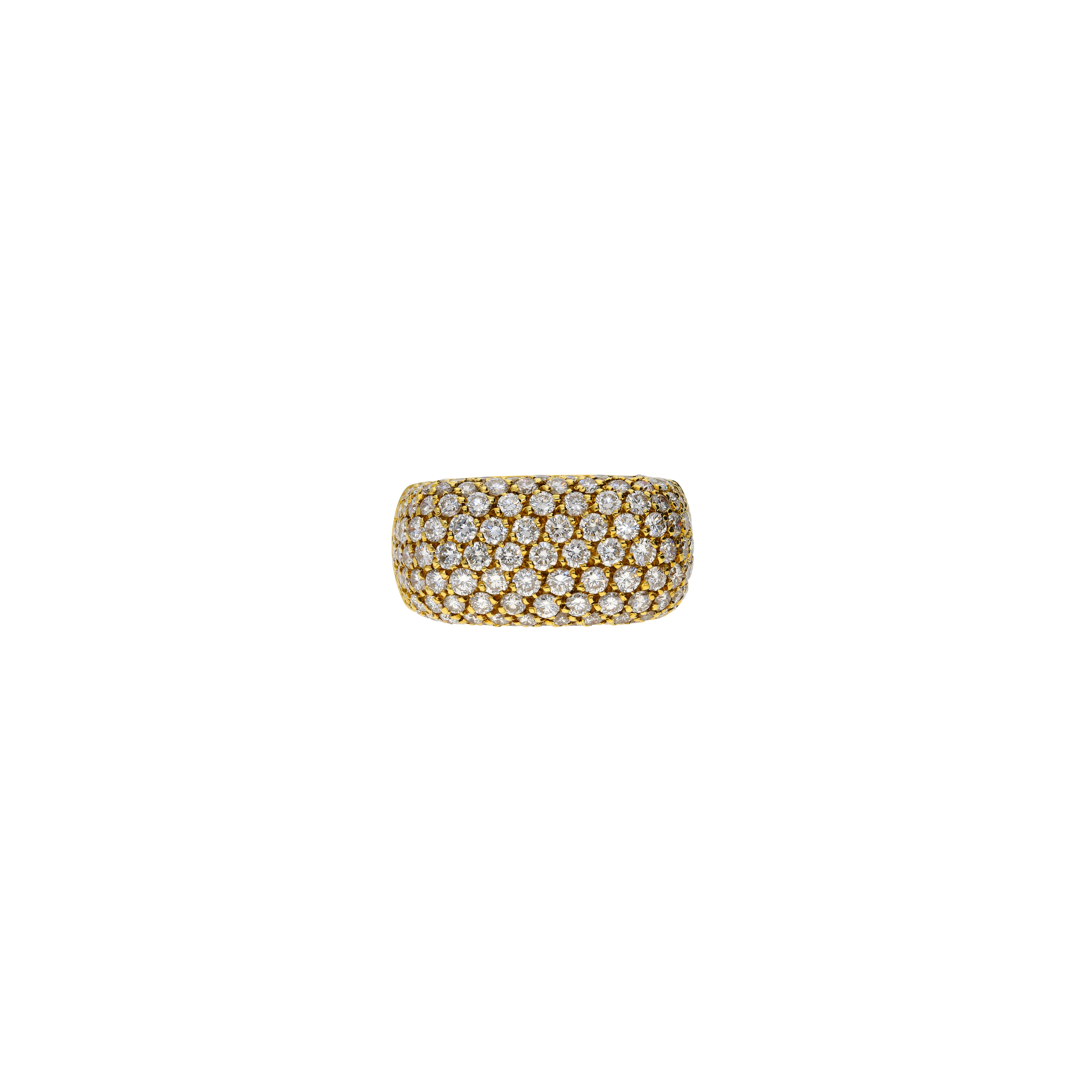 Bartorelli Italian Jewels | ANELLO IN ORO GIALLO CON BOMBATURA RETTANGOLARE IN PAV&Eacute; DI DIAMANTI - BAAN517 (2)