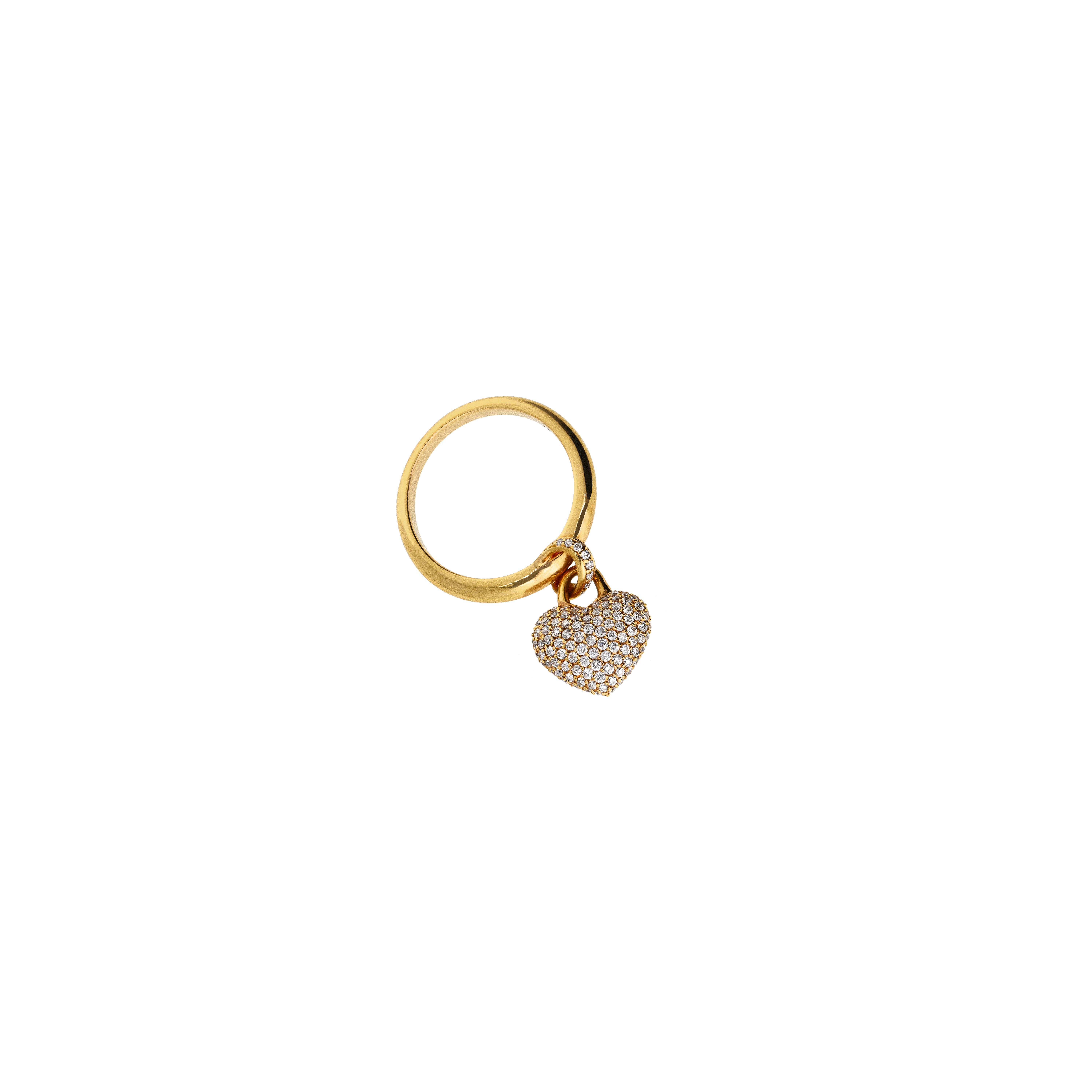 Bartorelli Italian Jewels | ANELLO IN ORO ROSA CON CIONDOLO CUORE BOMBATO IN PAV&Eacute; DI DIAMANTI - LB-VR21808DP (1)