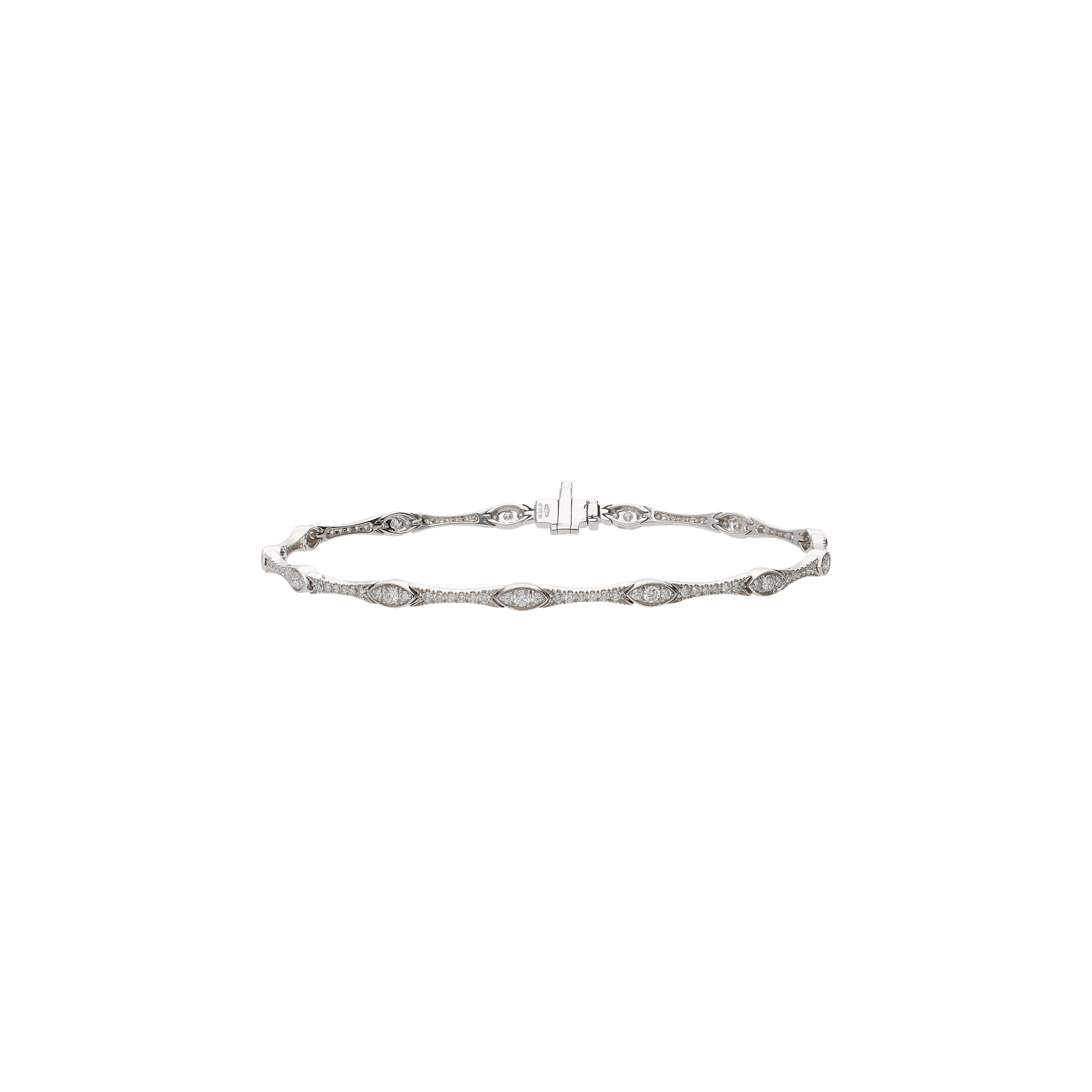 Bartorelli Italian Jewels | BRACCIALE TENNIS FANTASIA IN ORO BIANCO CON DIAMANTI - VB21852DW (1)