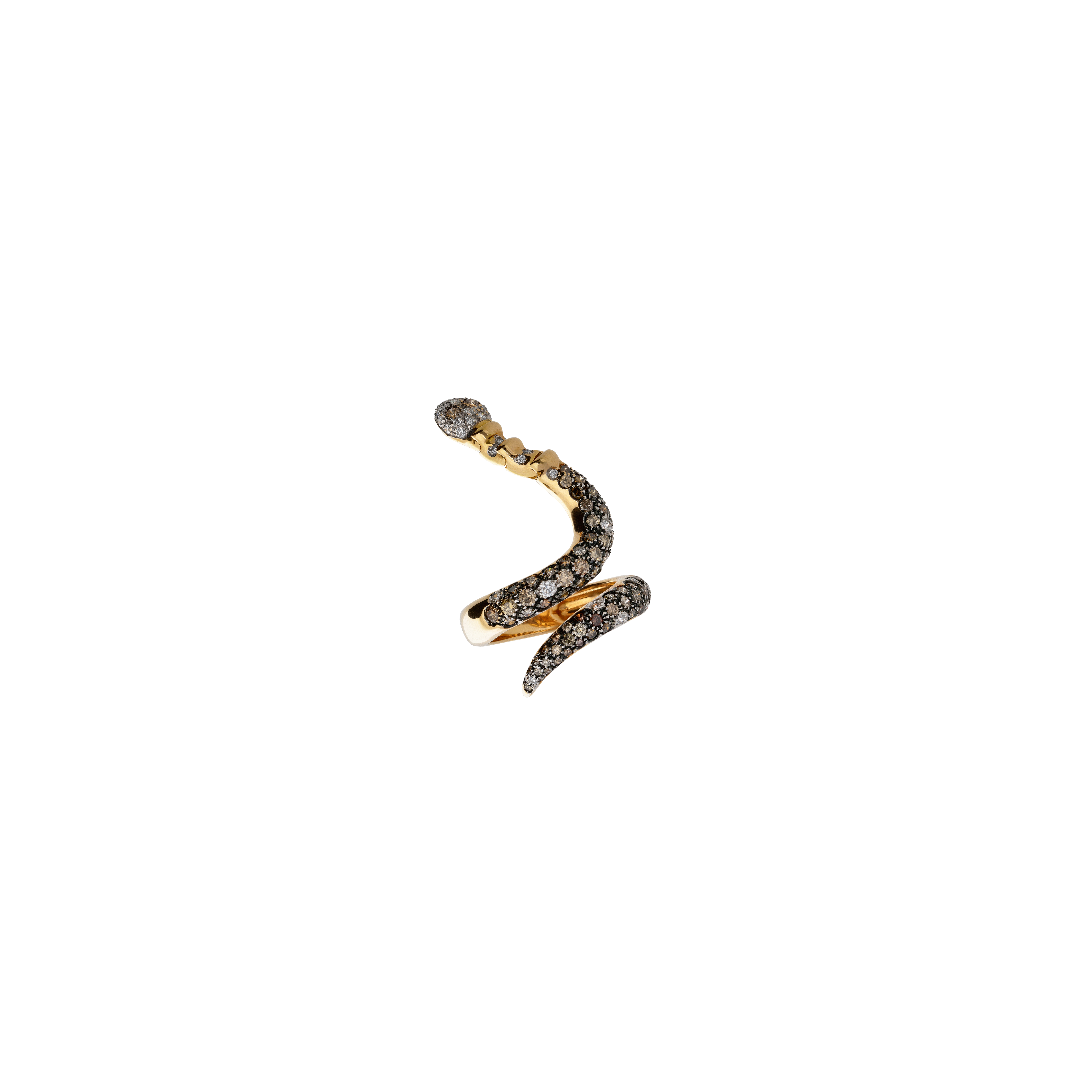 Bartorelli Italian Jewels | ANELLO MAGIC SNAKE CON TESTA SNODATA IN ORO ROSA, DIAMANTI BIANCHI E DIAMANTI BROWN - 7140APK*BB*DB- (1)