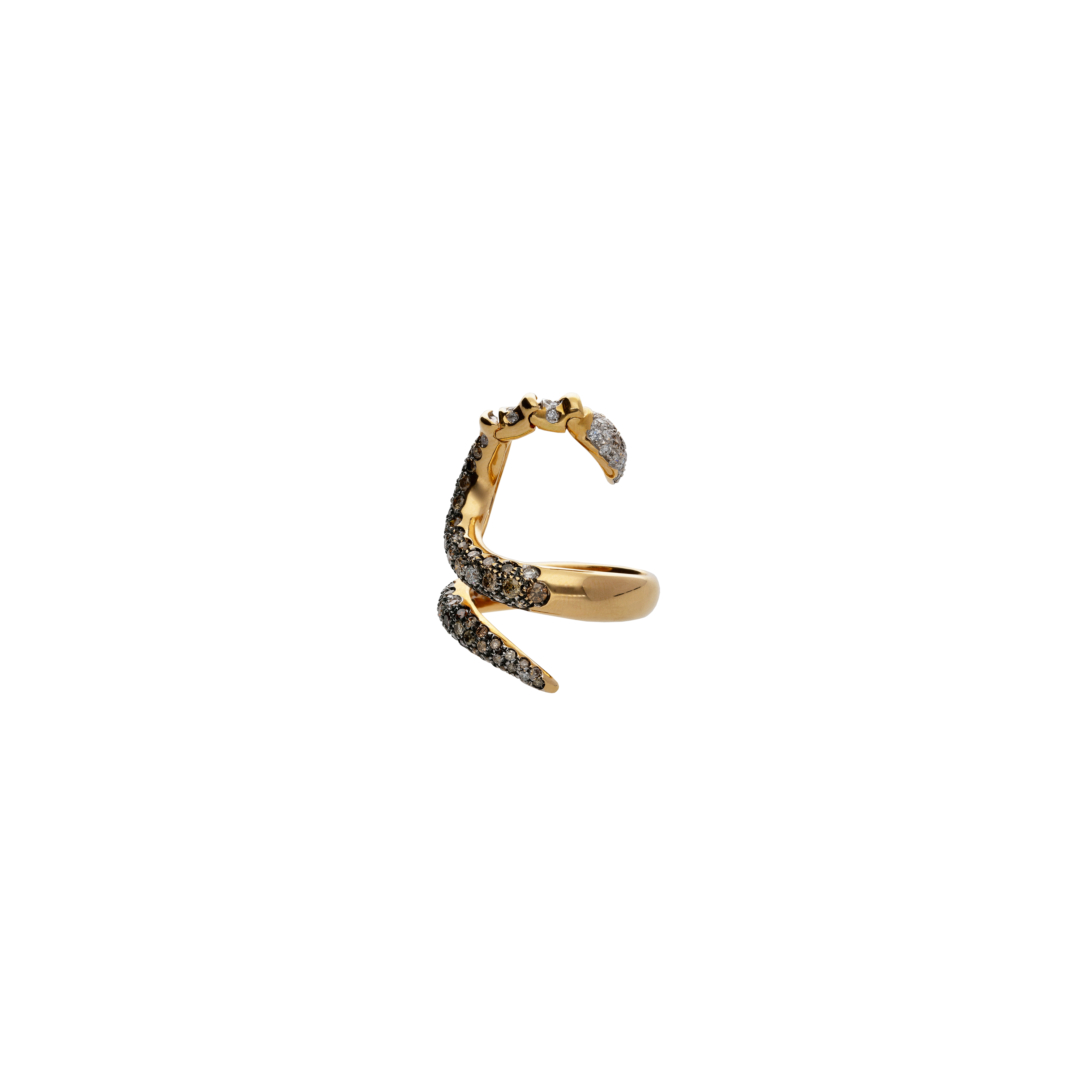 Bartorelli Italian Jewels | ANELLO MAGIC SNAKE CON TESTA SNODATA IN ORO ROSA, DIAMANTI BIANCHI E DIAMANTI BROWN - 7140APK*BB*DB- (2)