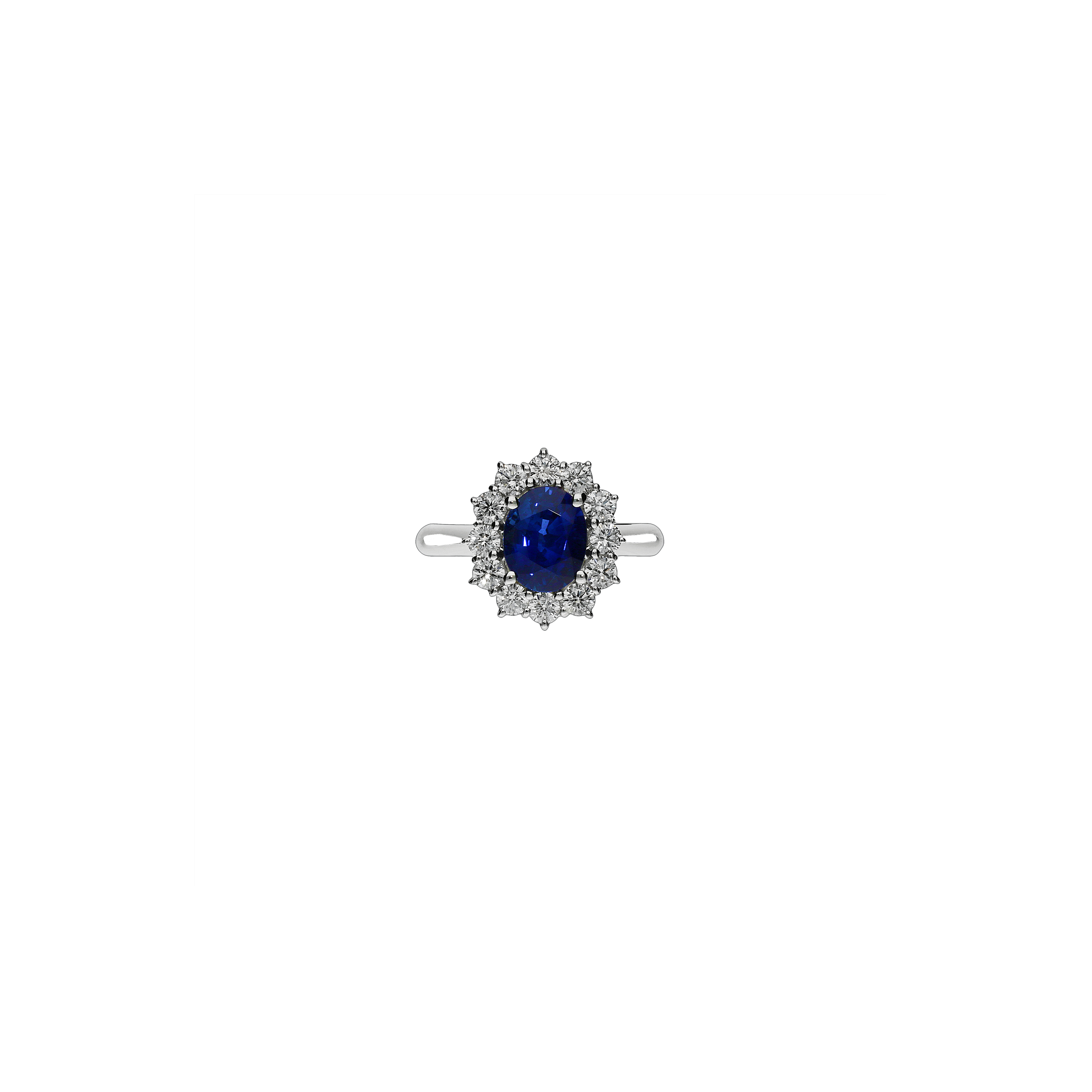 Bartorelli Italian Jewels | ANELLO IN ORO BIANCO, ZAFFIRO BLU NATURALE E DIAMANTI - 31722206- (2)