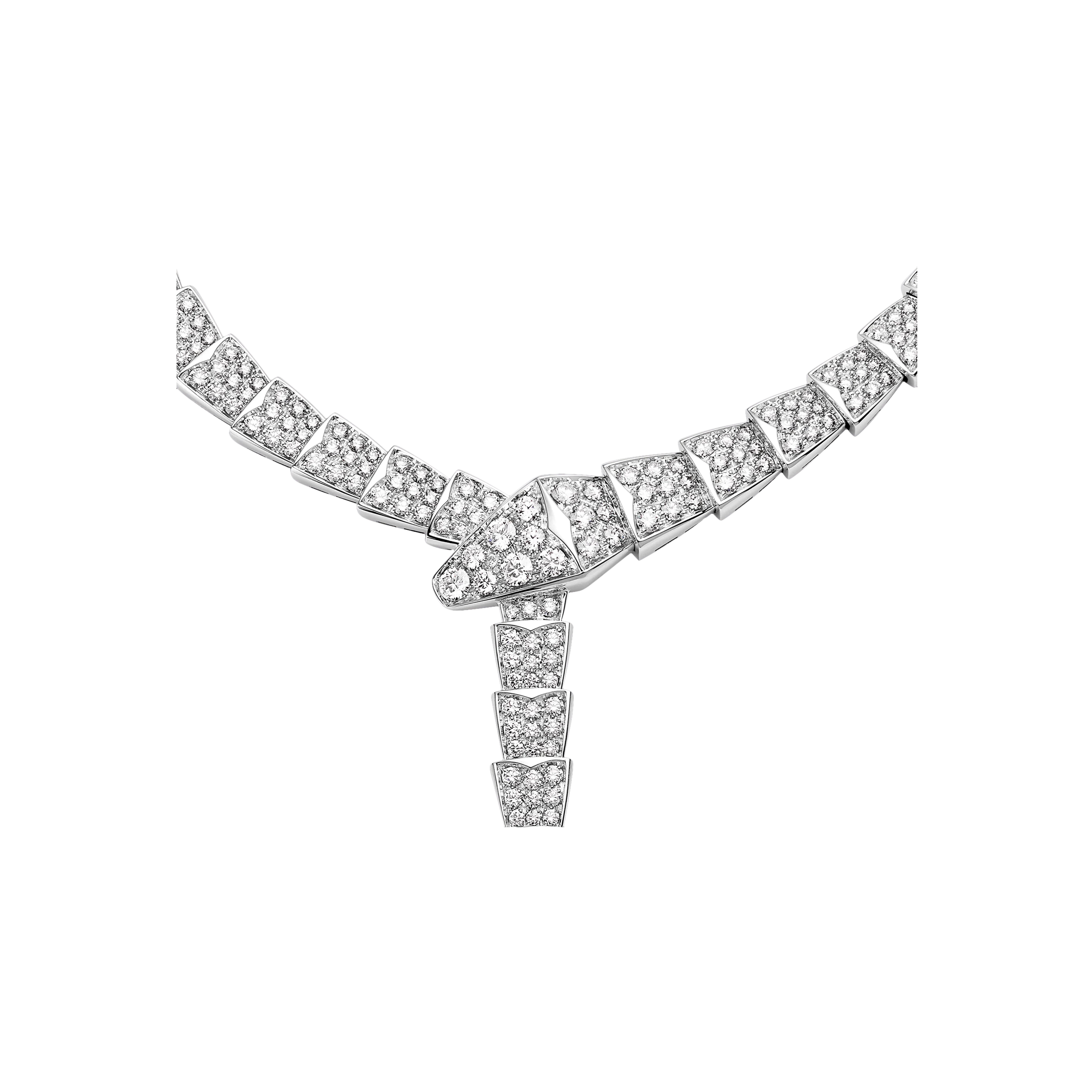 Bulgari | COLLANA SERPENTI VIPER IN ORO BIANCO E FULL PAV&Egrave; DI DIAMANTI - CL856448 - CL856448 (2)