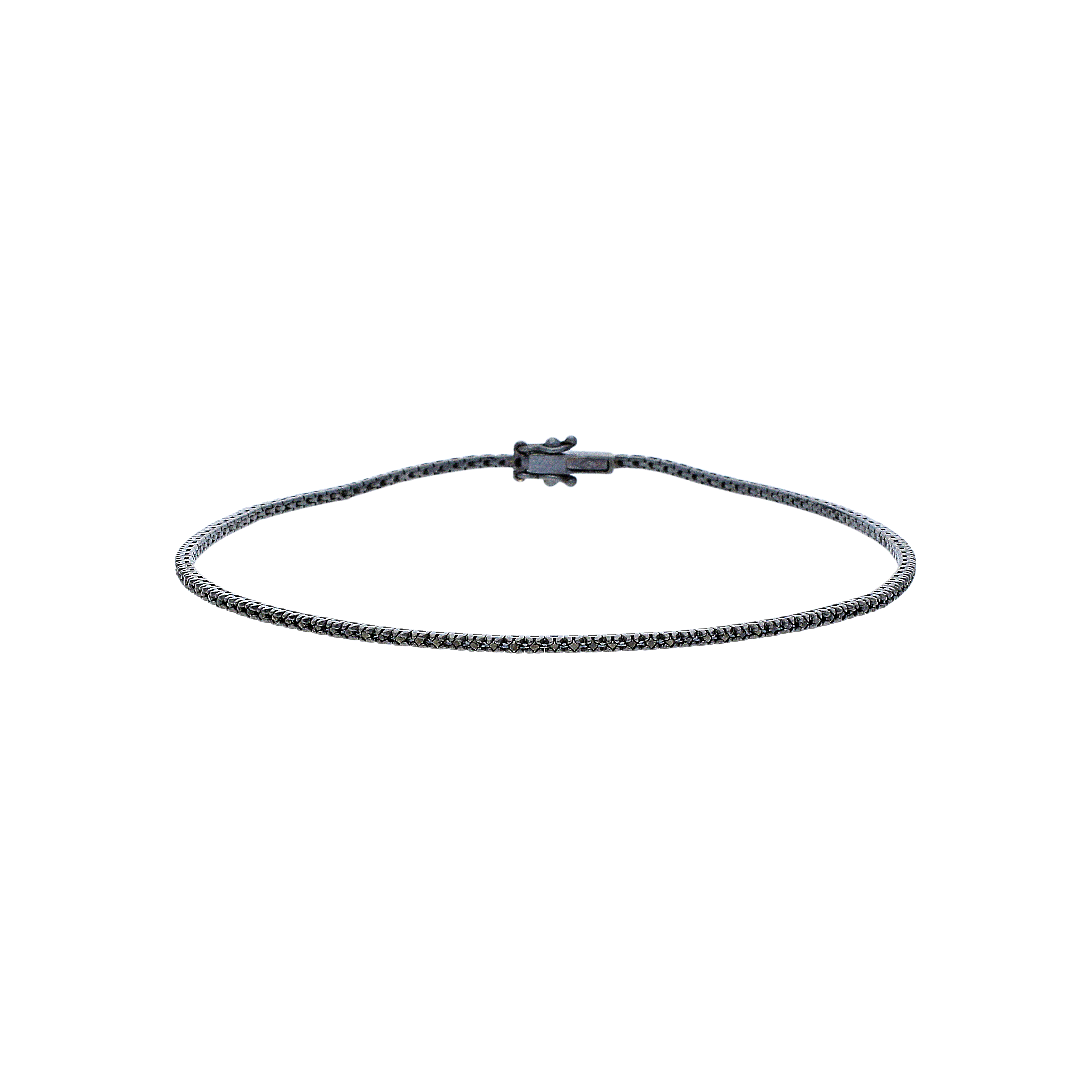 Bartorelli Italian Jewels | Bracciale tennis in oro brunito 18 carati e diamanti neri taglio brillante - BABR08 (1)