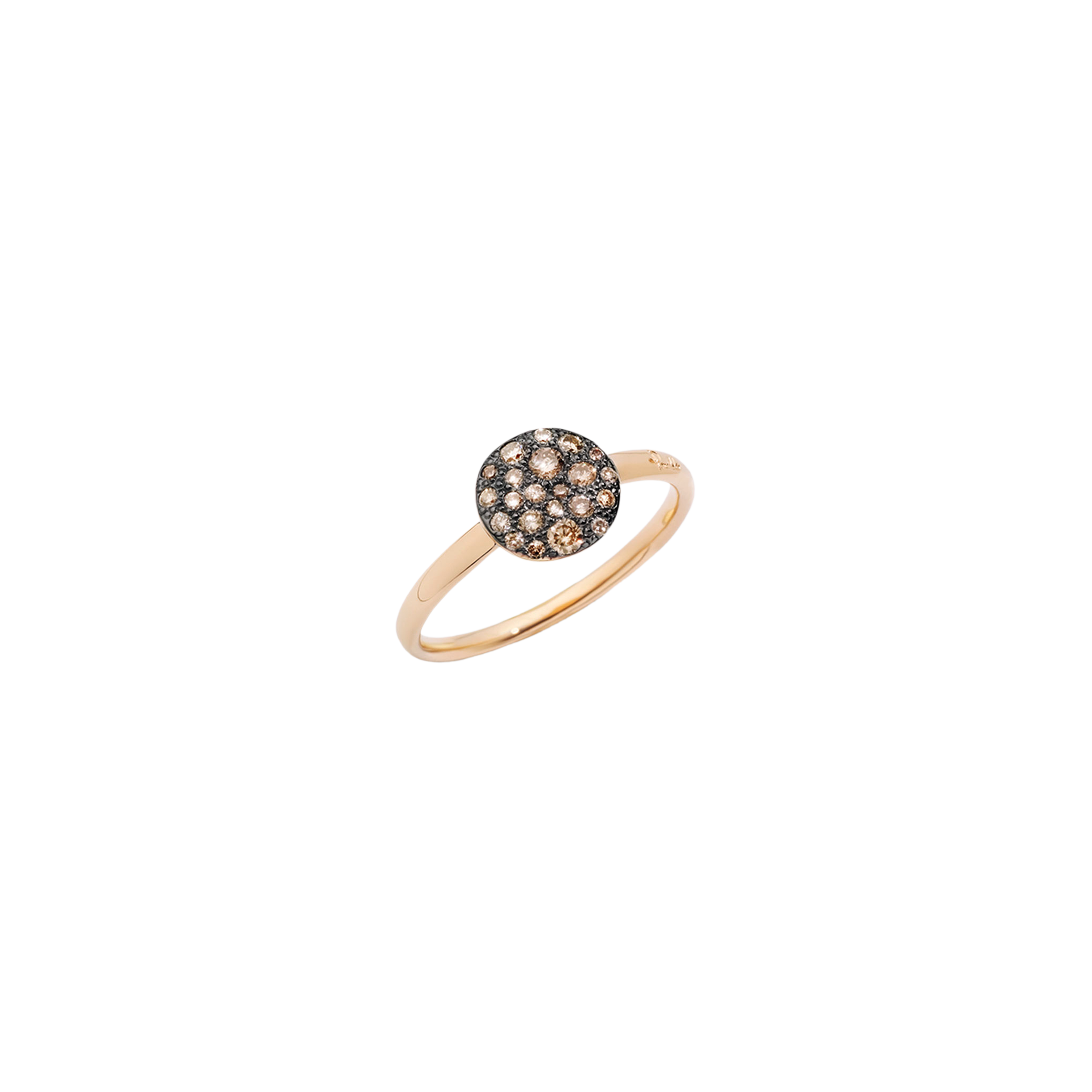 Pomellato | ANELLO SABBIA - ANELLO IN ORO ROSA CON PAVE&rsquo; IN ORO ROSA E BRILLANTI BROWN (CT 0,24) - A.B407/O7/BR - PAB4070O7000DBR00 (1)