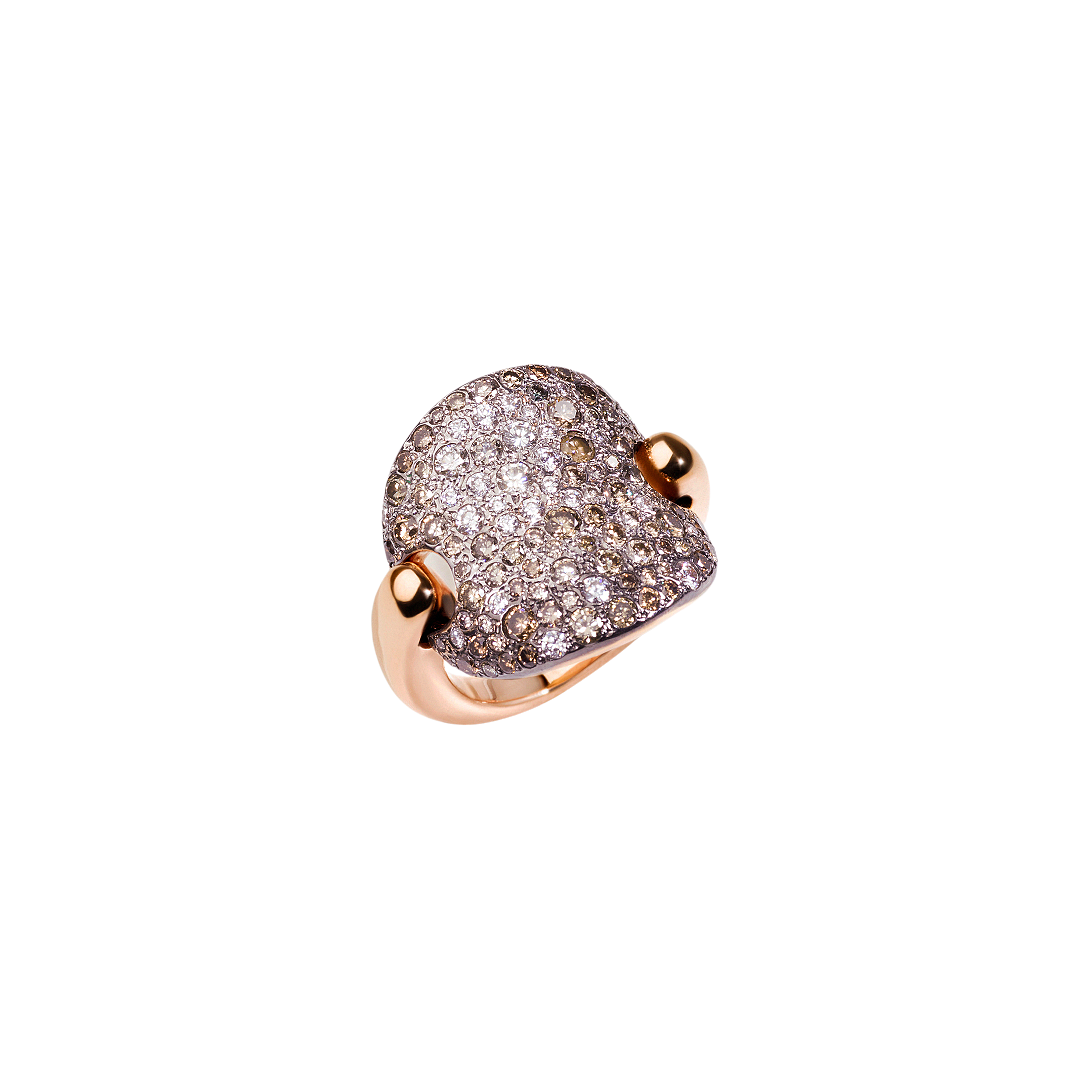 Pomellato | ANELLO SABBIA - ANELLO IN ORO ROSA RODIATO E BRUNITO, DIAMANTI BROWN E BIANCHI CT 2.3 - A.B607BO7/BR - PAB6070O7000DBX00 (1)