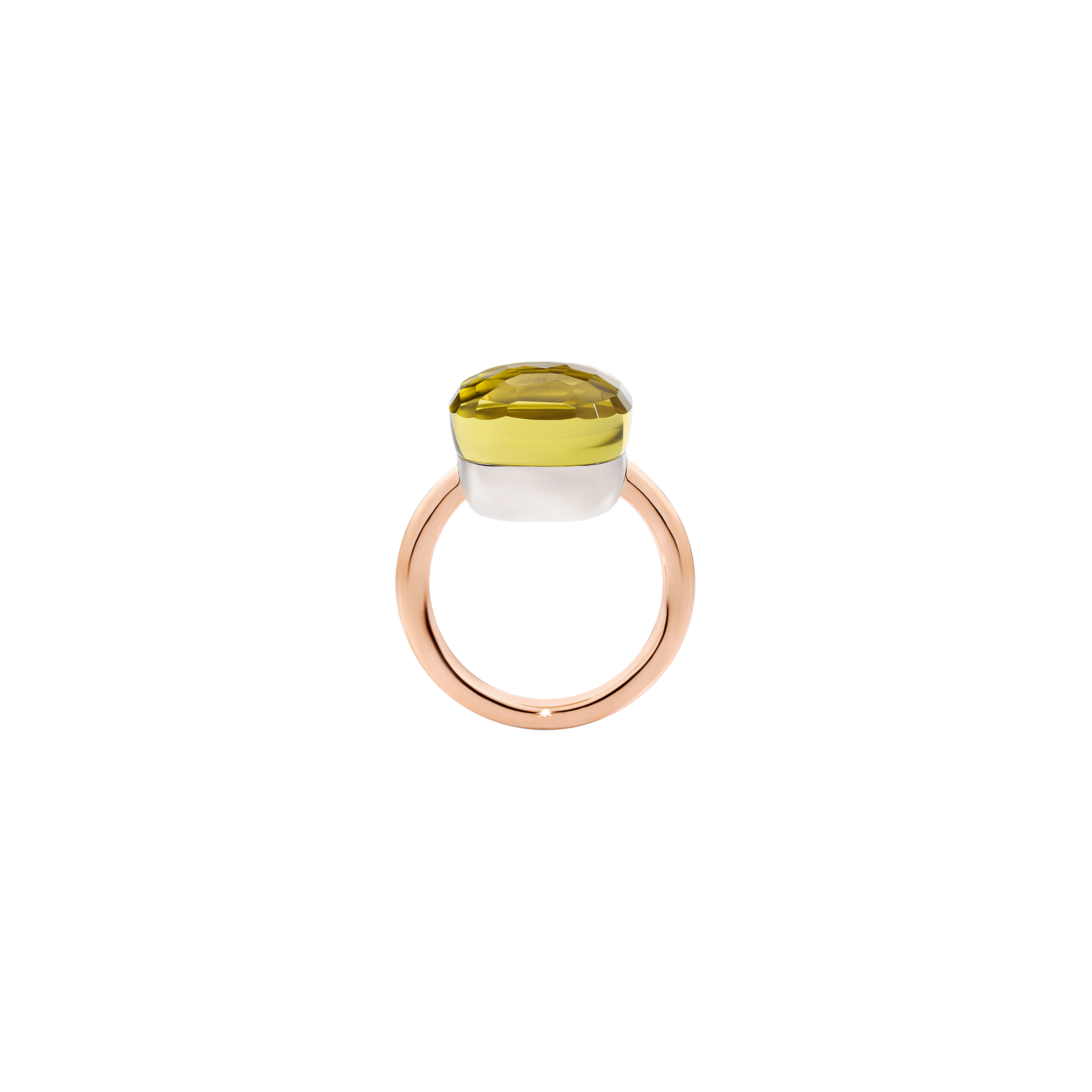 Pomellato | ANELLO NUDO - ANELLO IN ORO ROSA CON CASTONE IN ORO BIANCO E QUARZO LEMON SFACCETTATO - A.B704MO6/QL - A.B704MO6/QL (3)