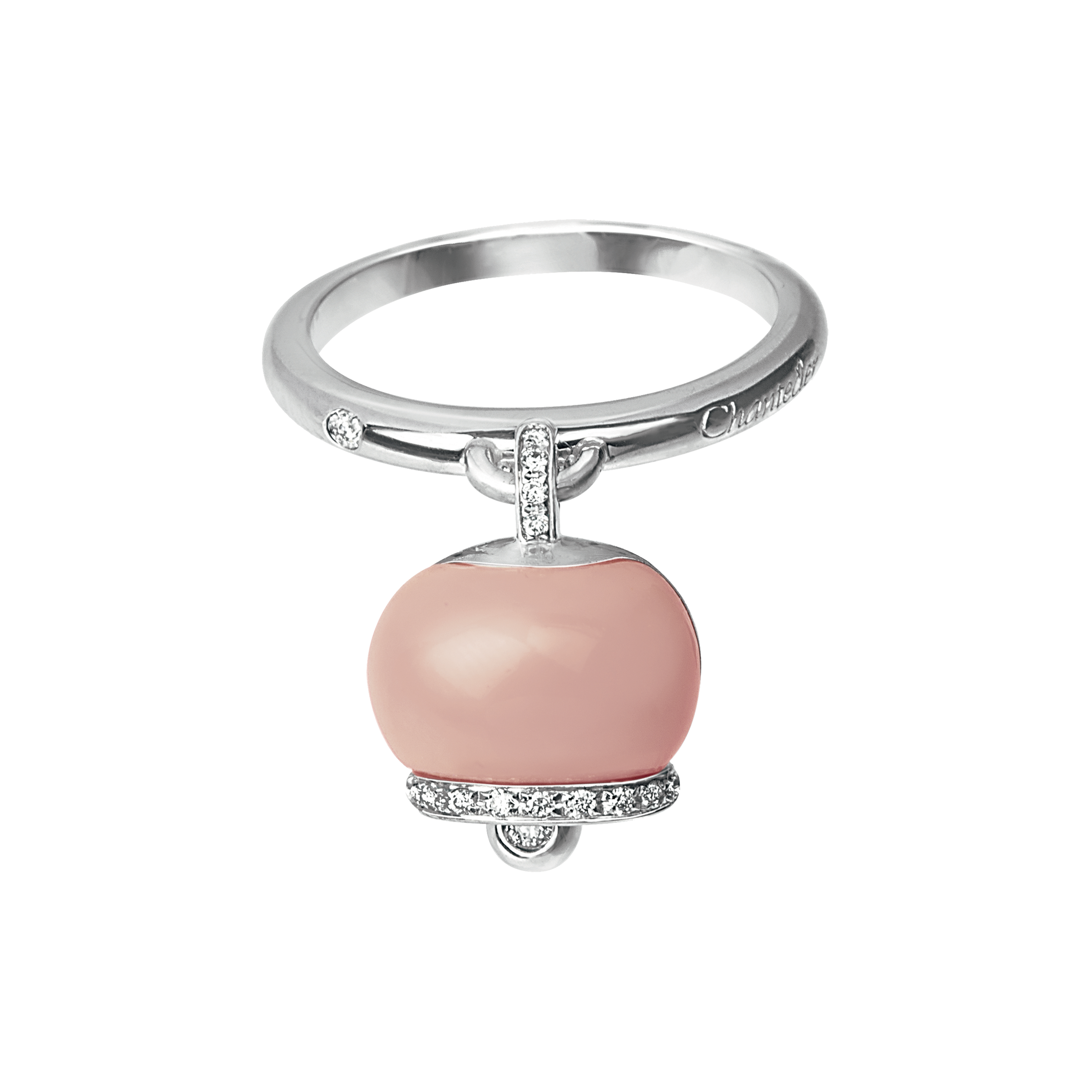 Chantecler | ANELLO IN ORO BIANCO DIAMANTI E CORALLO ROSA - 31710 - 31710 (1)