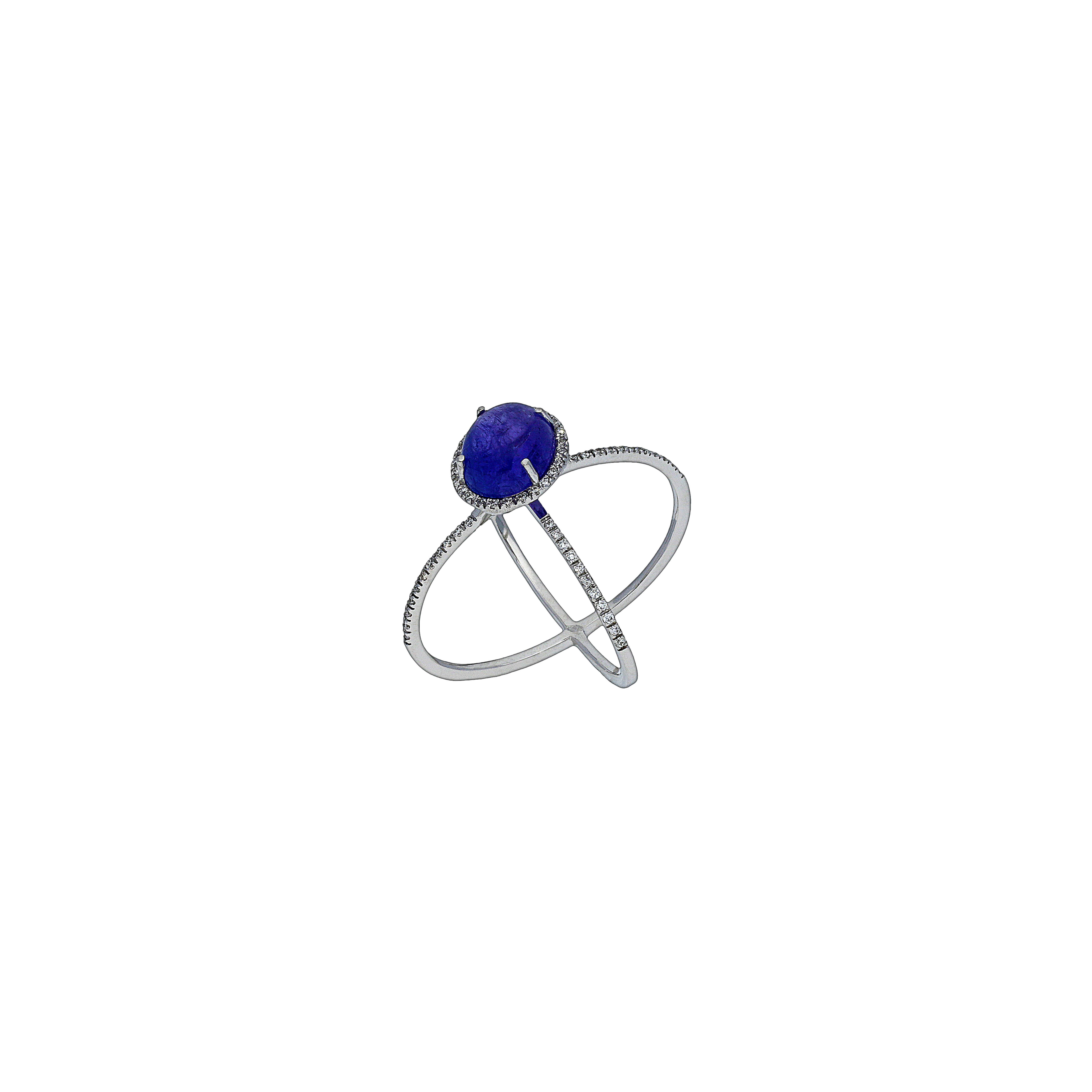 Bartorelli Italian Jewels | ANELLO IN ORO BIANCO, TANZANITE E DIAMANTI - ANP129/24-TX (1)
