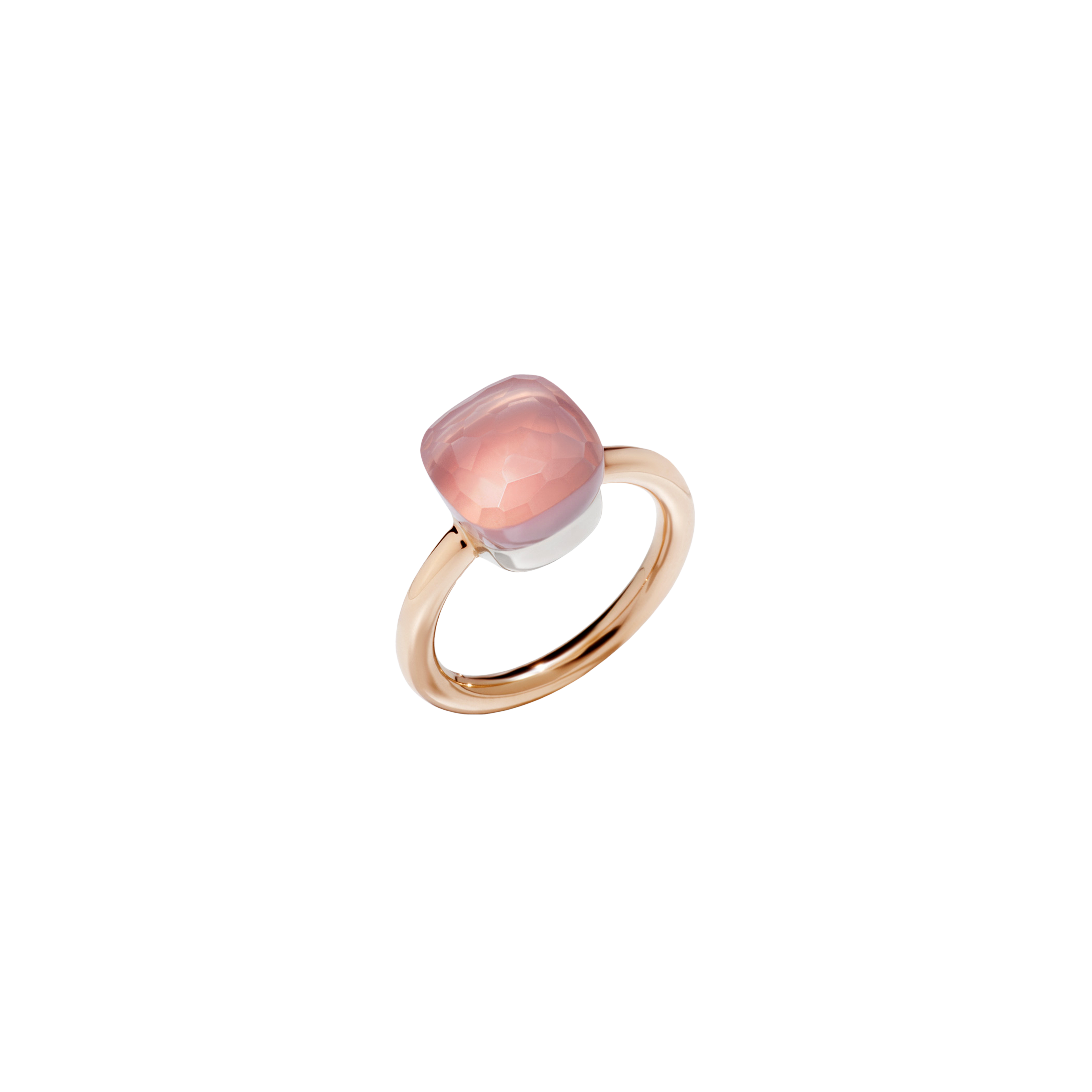 Pomellato | ANELLO NUDO - ANELLO NUDO CLASSIC IN ORO ROSA CON CASTONE IN ORO BIANCO E QUARZO ROSA SFACCETTATO - A.A110/O6/QR - PAA1100O6000000QR (1)