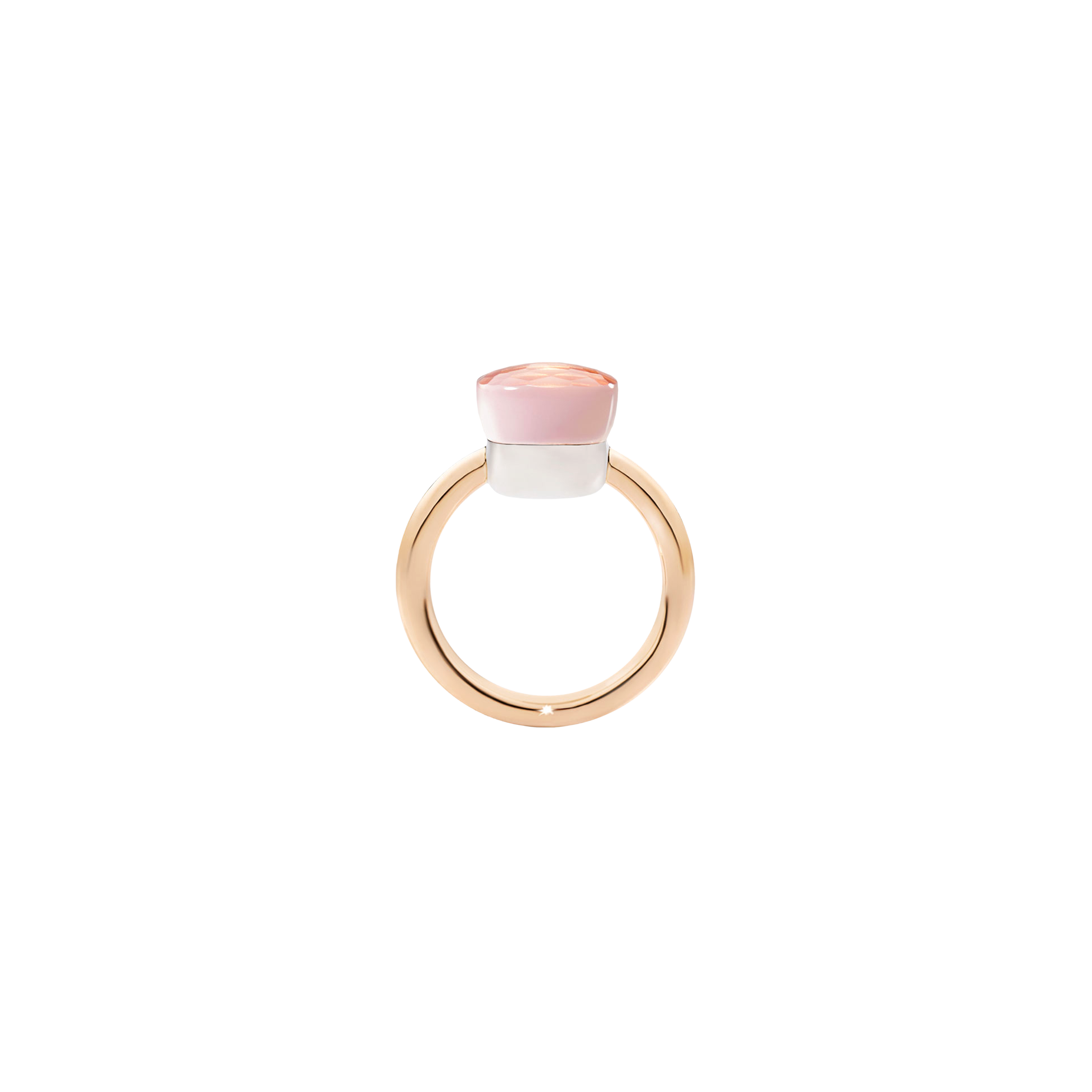 Pomellato | ANELLO NUDO - ANELLO NUDO CLASSIC IN ORO ROSA CON CASTONE IN ORO BIANCO E QUARZO ROSA SFACCETTATO - A.A110/O6/QR - PAA1100O6000000QR (3)