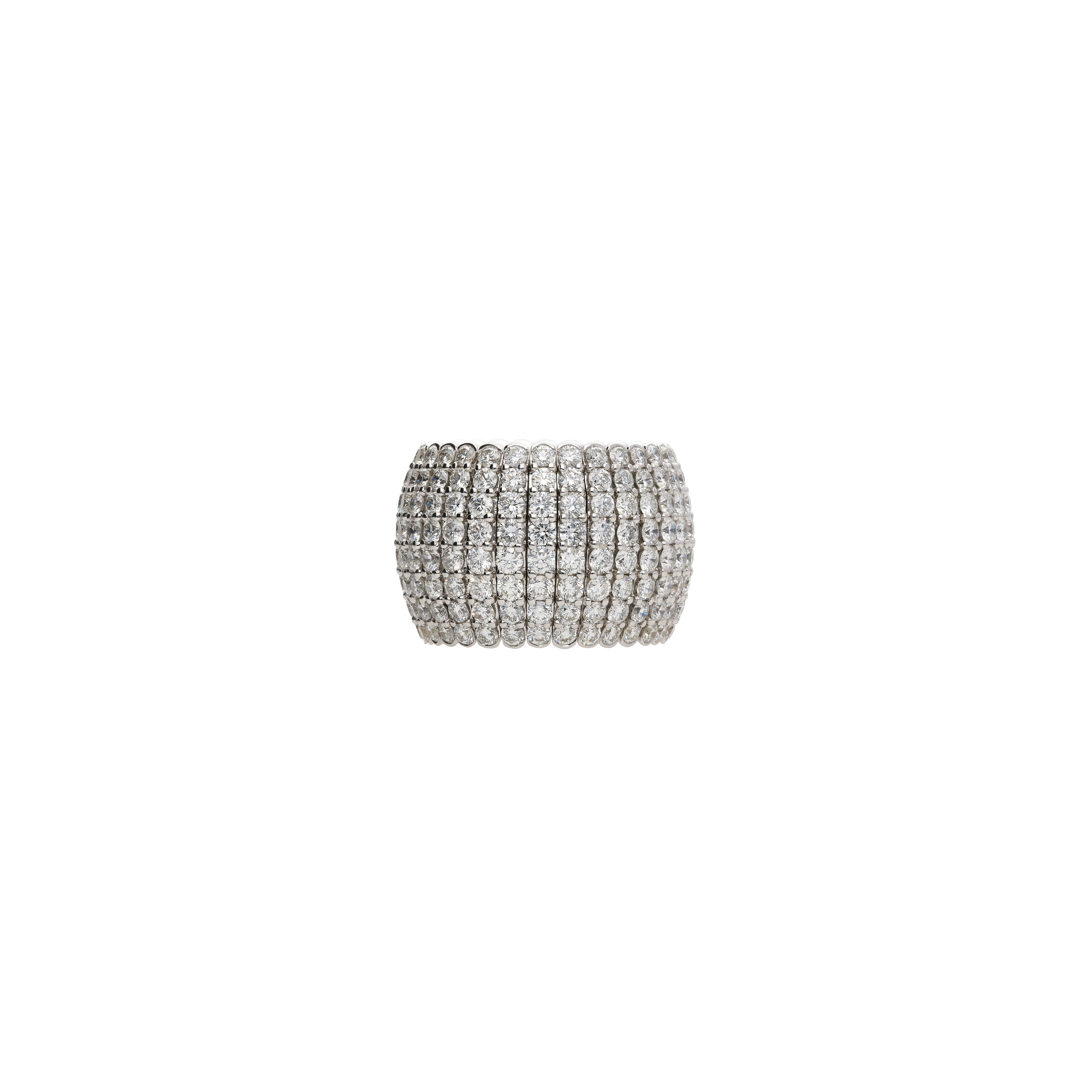 Bartorelli Italian Jewels | ANELLO ELASTICO IN ORO BIANCO FULL PAV&Egrave; DI DIAMANTI - VR20690DW (2)