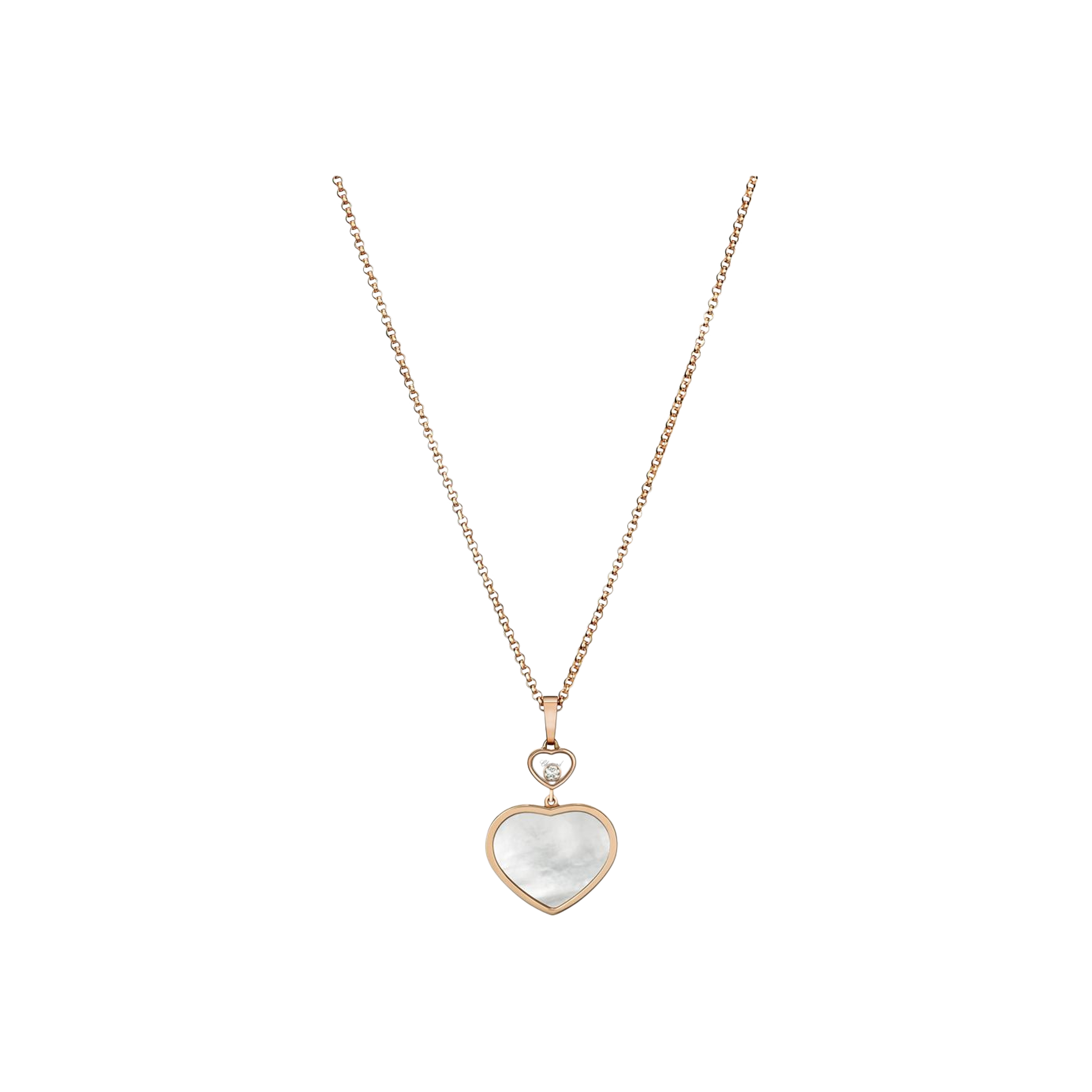 Chopard | CHOPARD - COLLANA HAPPY HEARTS IN ORO ROSA CON DIAMANTE E MADREPERLA - 797482-5301 - 797482 (1)