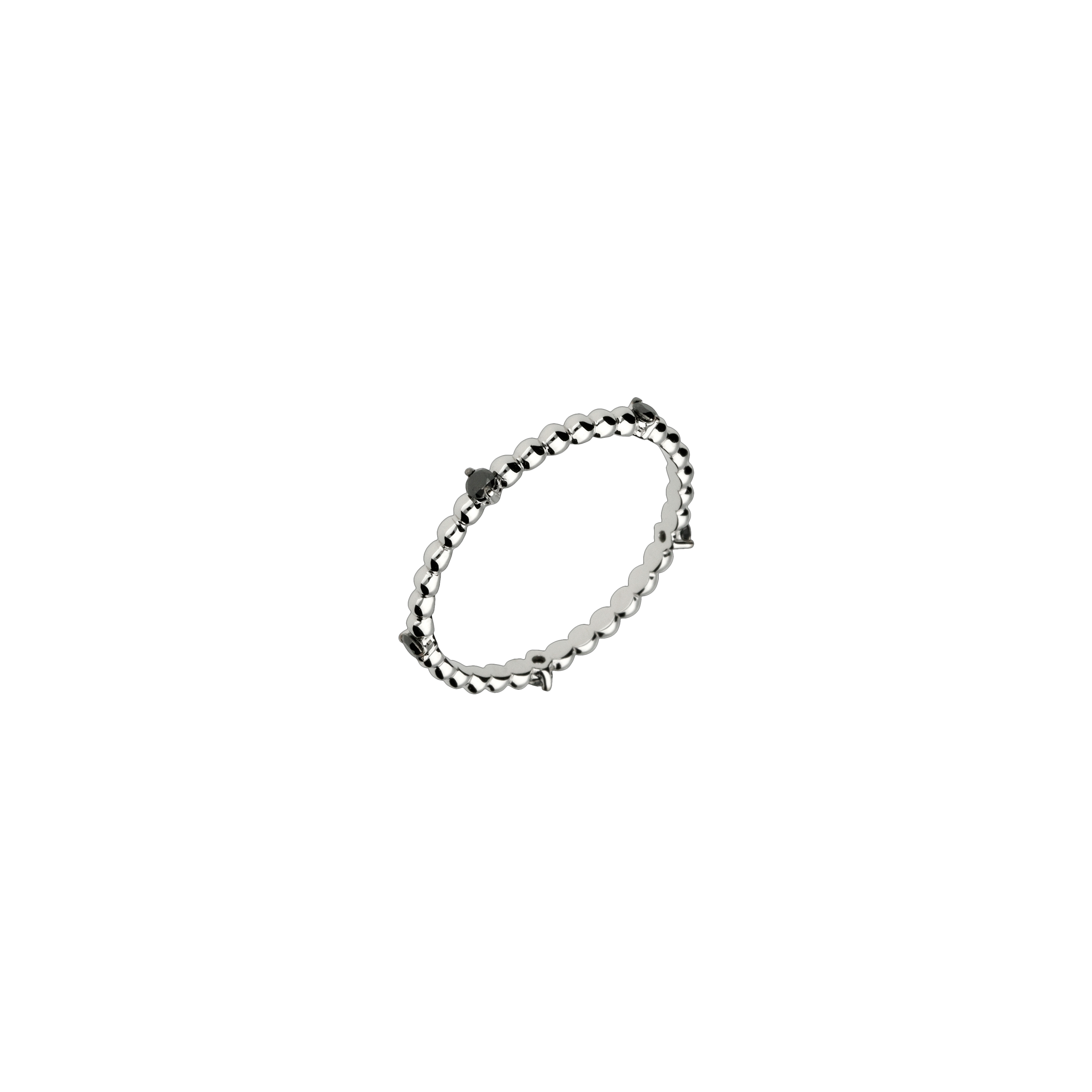 Bartorelli Italian Jewels | ANELLO IN ORO BIANCO CON DIAMANTI NERI - 87523430 (1)