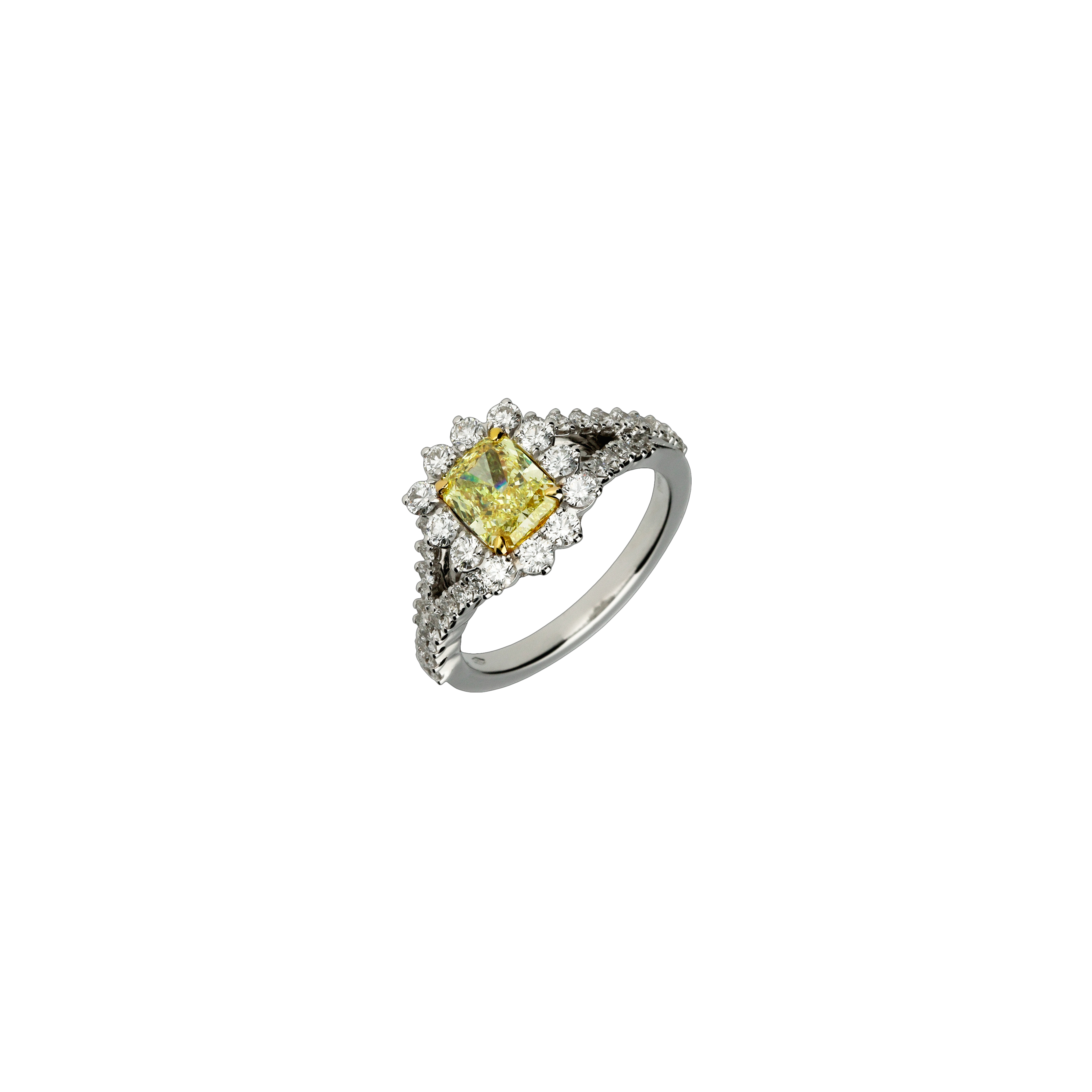 Bartorelli Italian Jewels | ANELLO IN ORO BIANCO CON DIAMANTI BIANCHI E DIAMANTE YELLOW - 19162935 (1)
