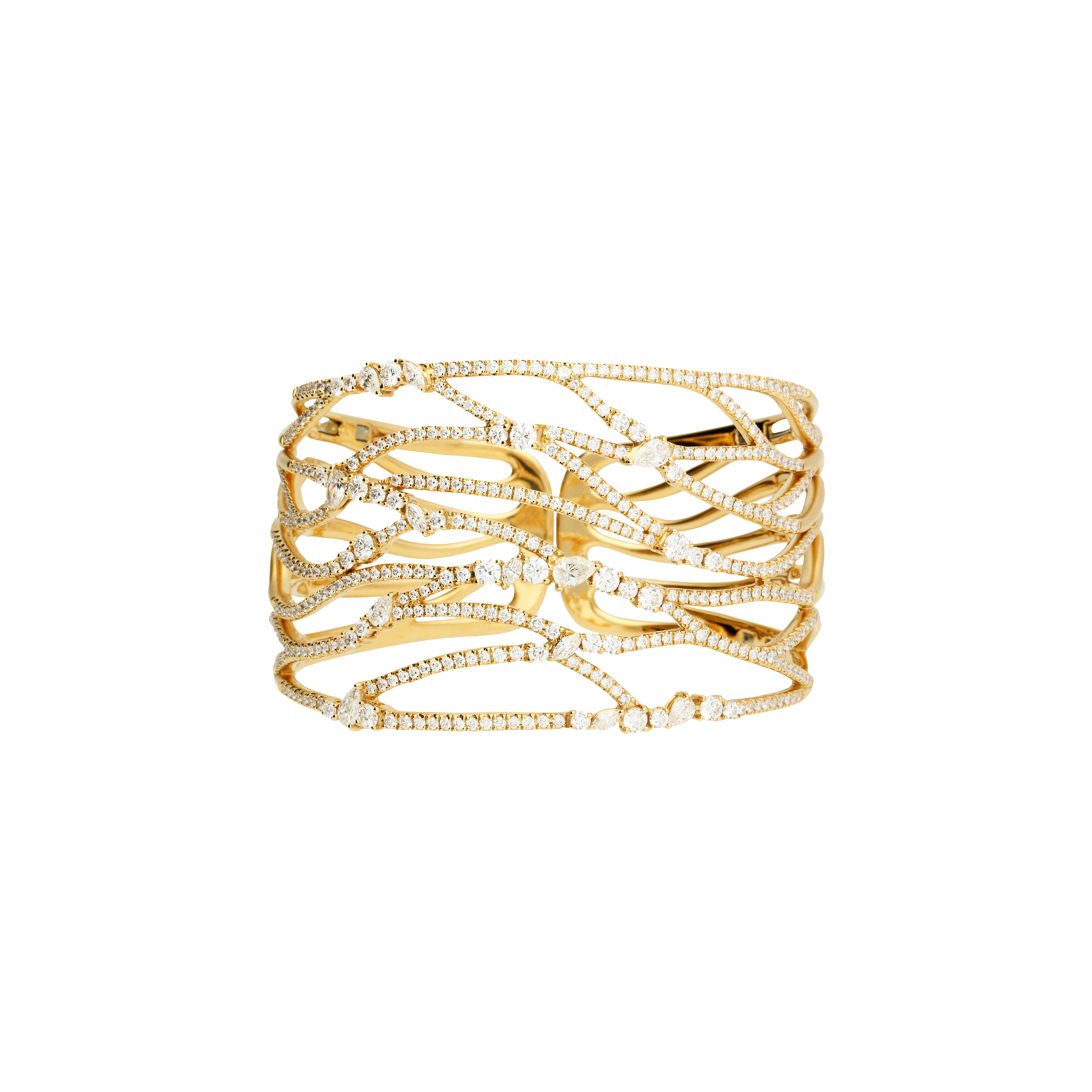 Bartorelli Italian Jewels | BRACCIALE RADICI IN ORO SATINATO E DIAMANTI - VB26564DP (1)