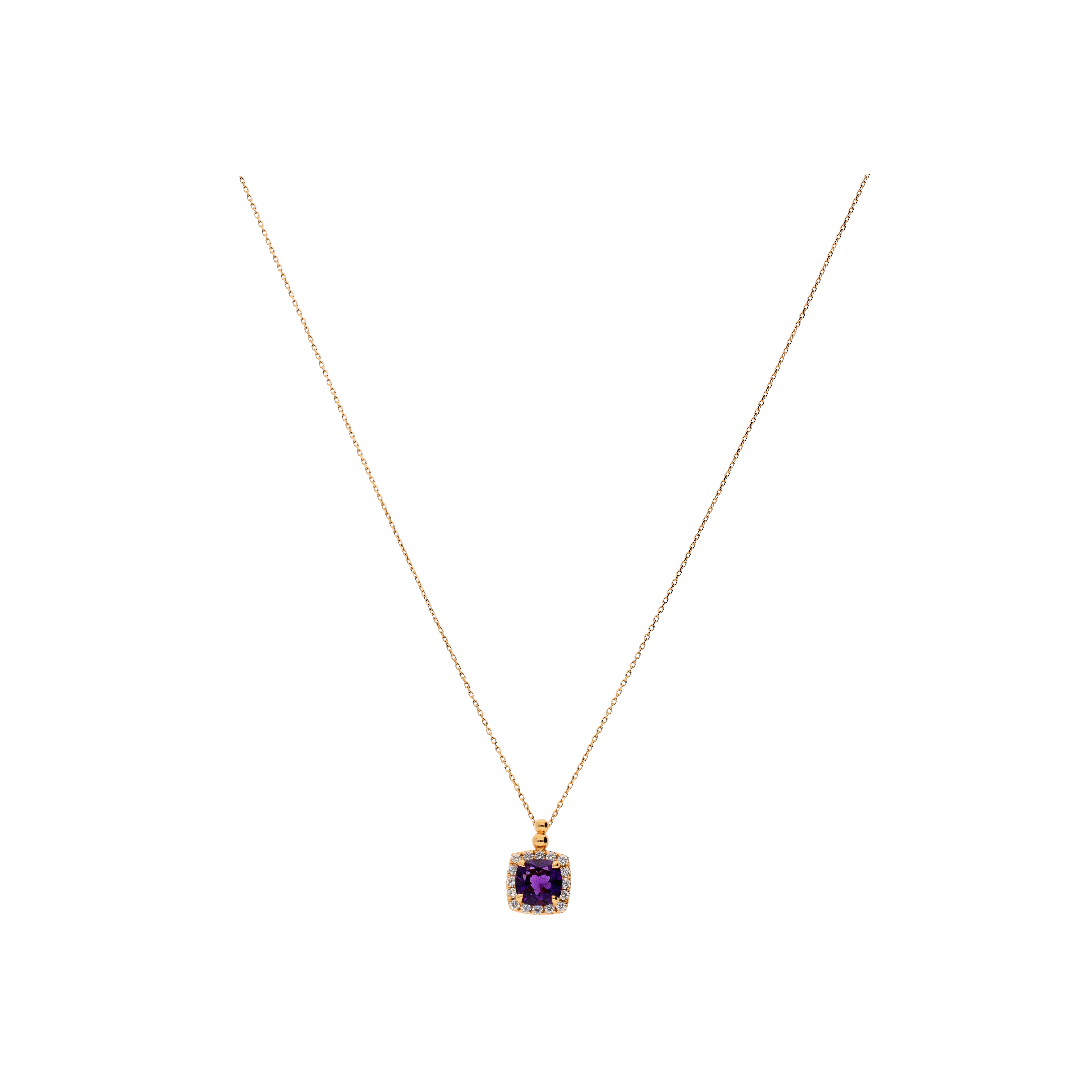 Bartorelli Italian Jewels | COLLANA IN ORO ROSA CON CIONDOLO IN AMETISTA E DIAMANTI - VP26056DAMNP (1)