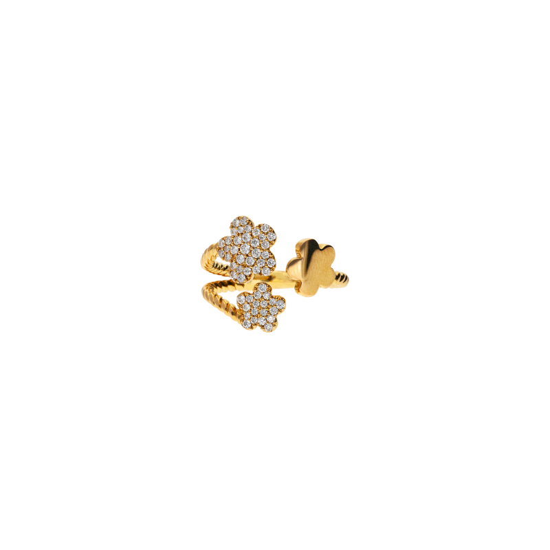 Bartorelli Italian Jewels | ANELLO FIORI IN ORO ROSA CON PAV&Egrave; DI DIAMANTI - VR26615DP (2)