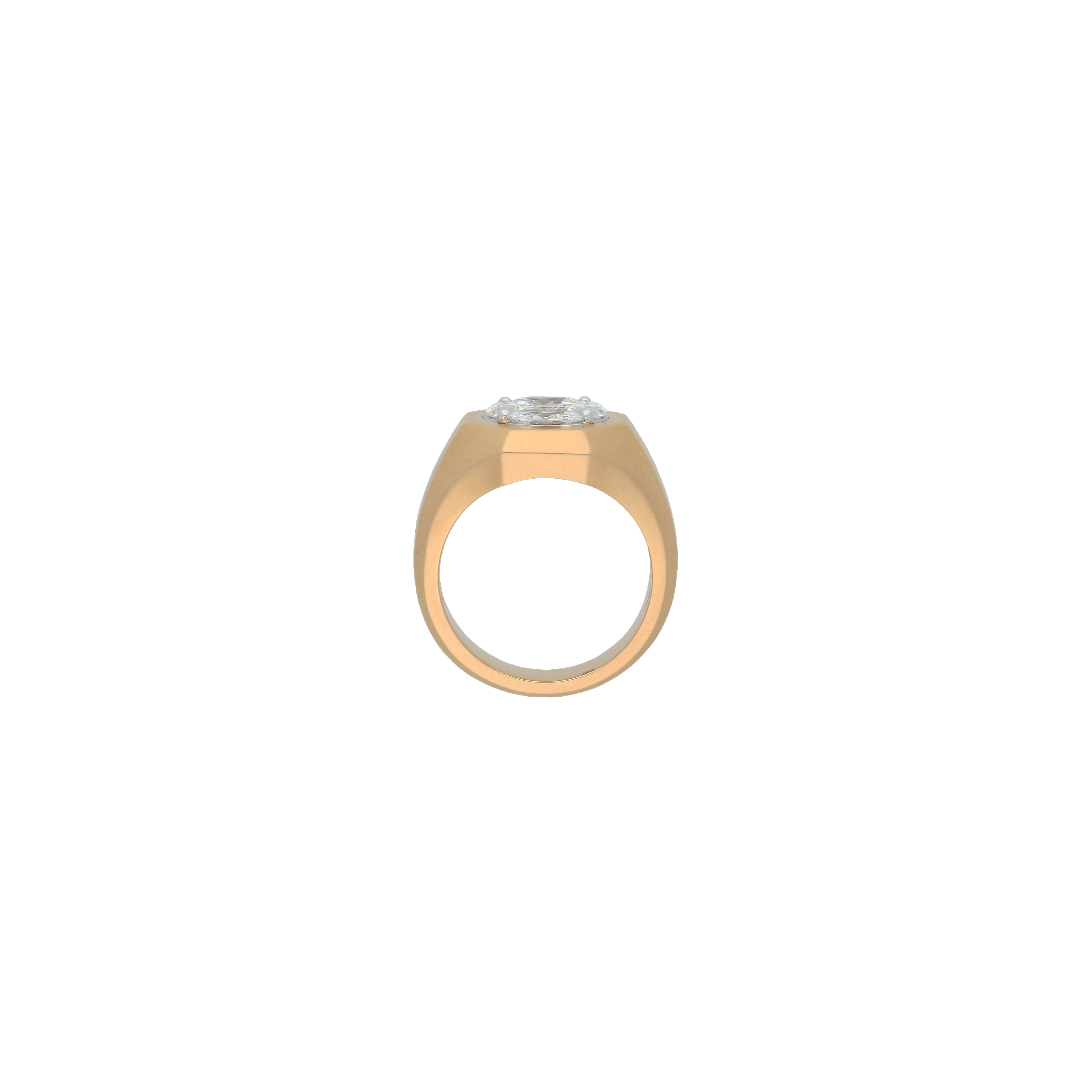 Bartorelli Italian Jewels | ANELLO OCTAGON IN ORO ROSA SATINATO E DIAMANTI BIANCHI - VR26418DPS (3)