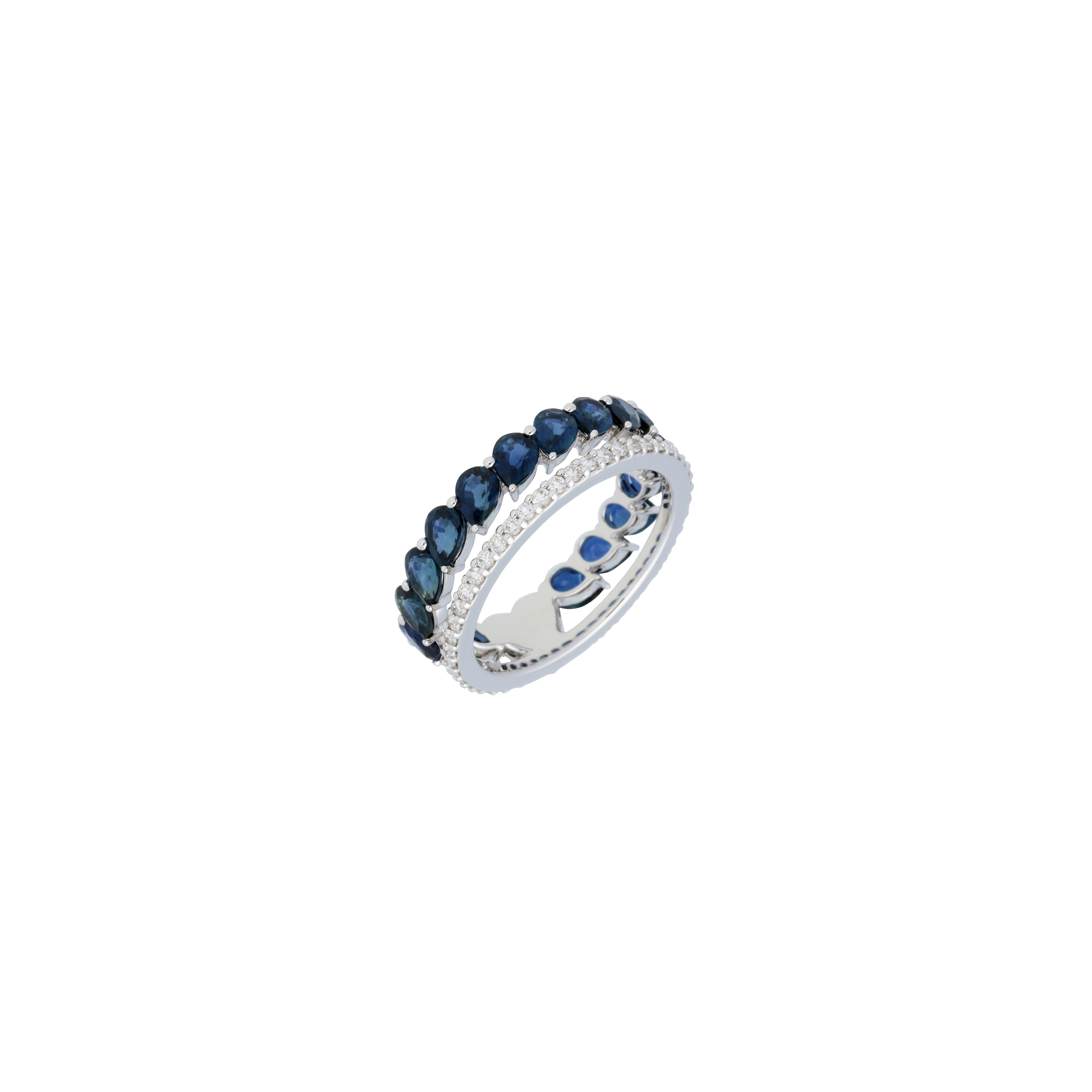 Bartorelli Italian Jewels | ANELLO IN ORO BIANCO CON ZAFFIRI BLU E DIAMANTI BIANCHI - VR27358SBDW (1)
