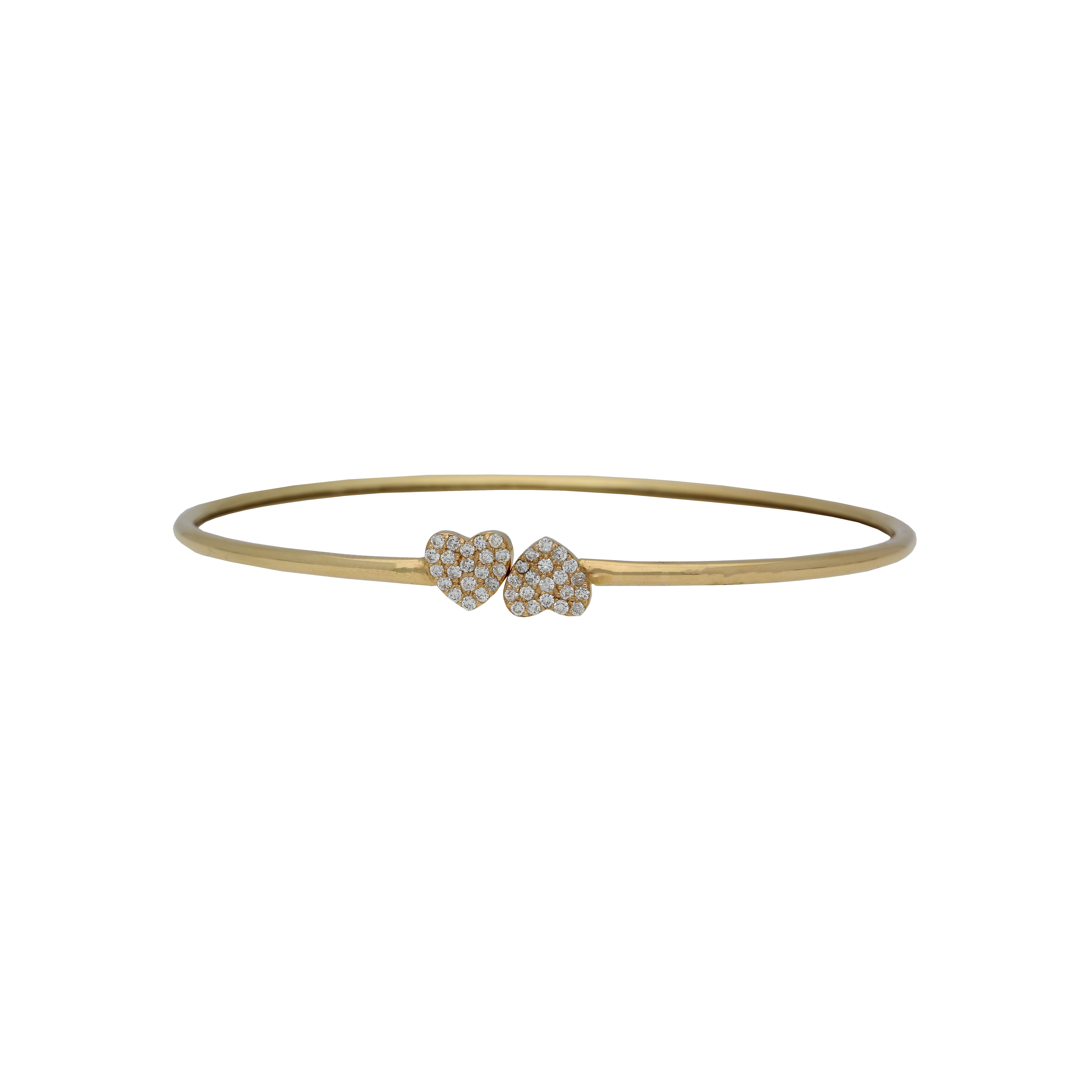 Bartorelli Italian Jewels | BRACCIALE RIGIDO IN ORO ROSA CON CUORI IN PAVE' DI DIAMANTI - B028/5-R (1)