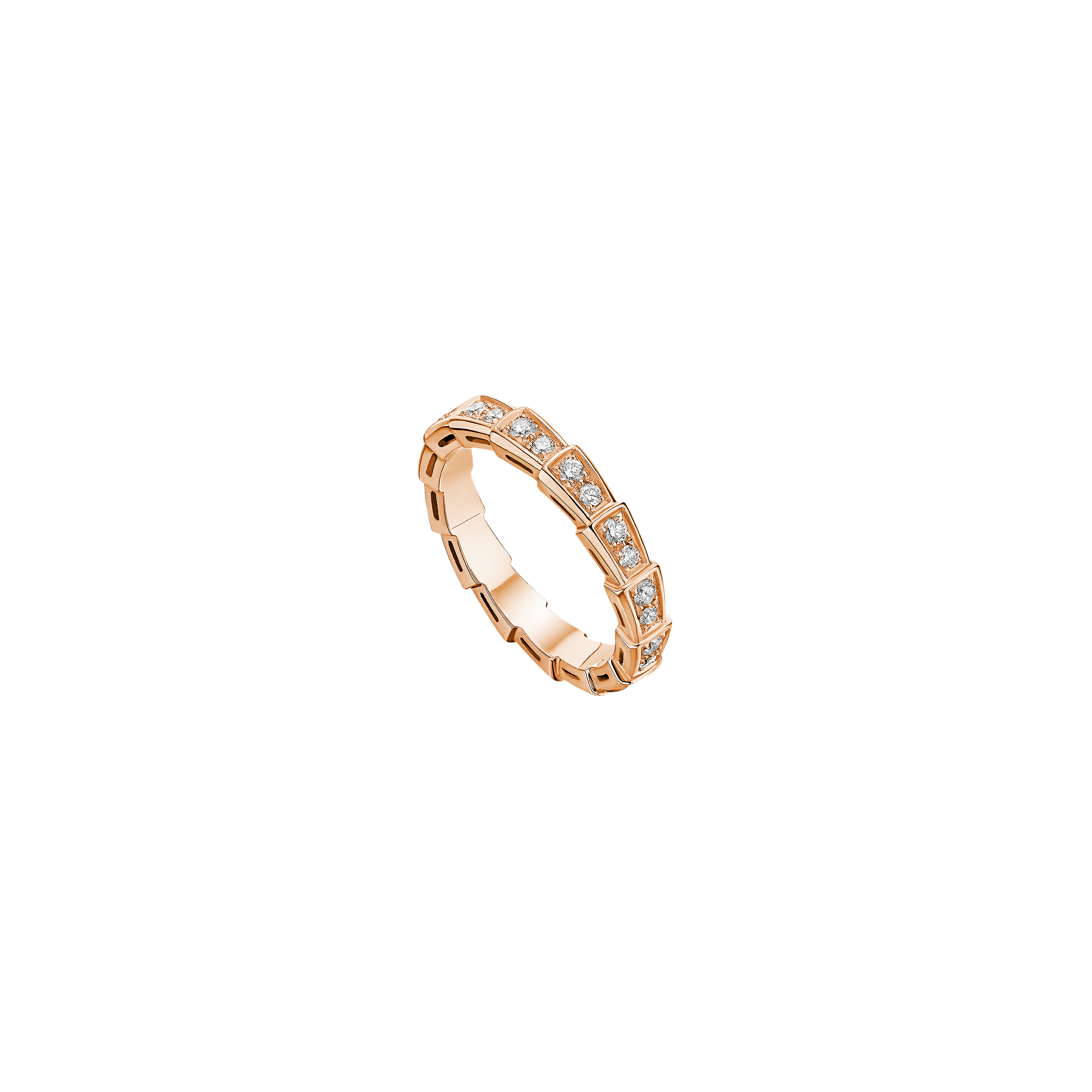Bulgari | ANELLO SERPENTI VIPER IN ORO ROSA CON PAV&Egrave; DI DIAMANTI - AN856980 - AN856980 (1)