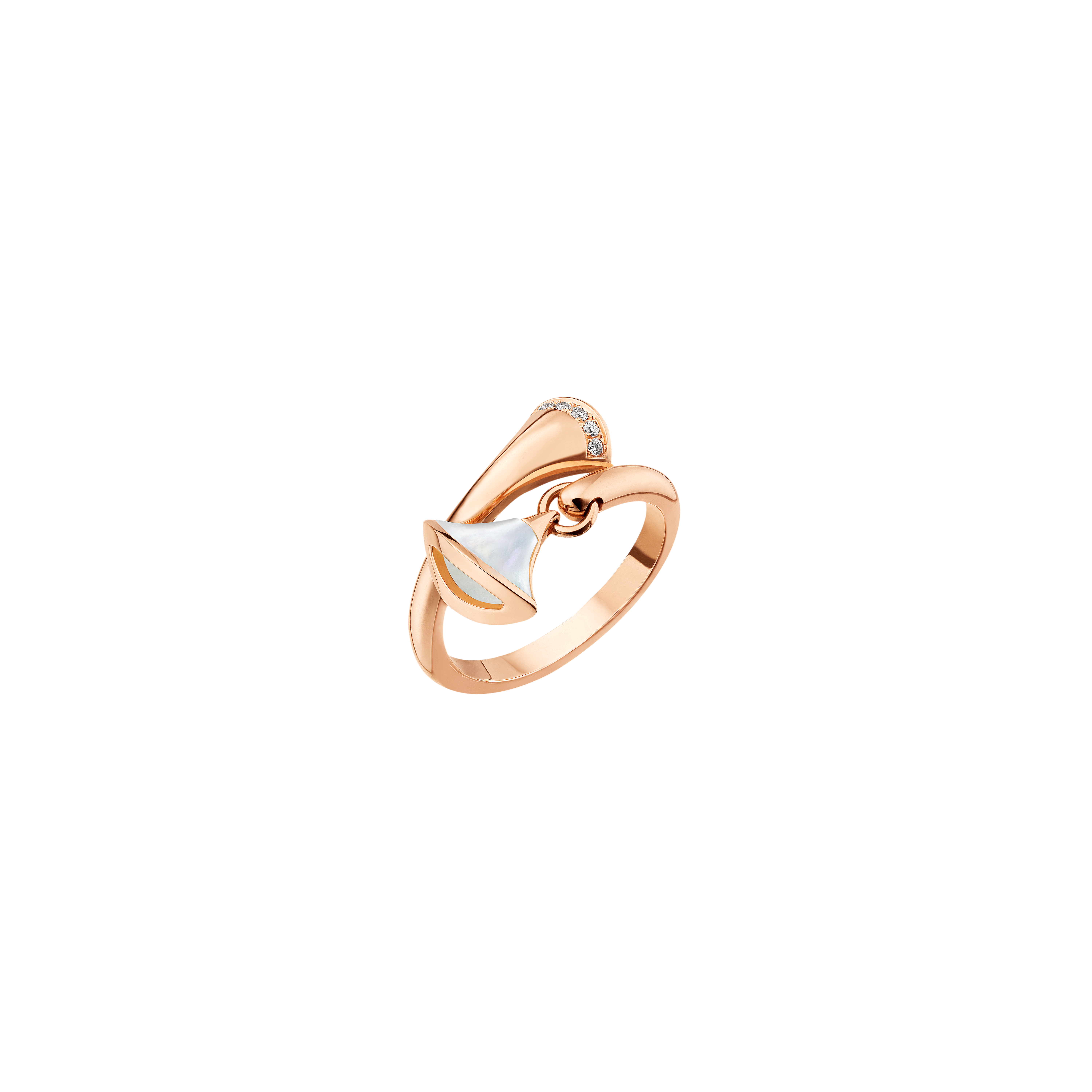 Bulgari | ANELLO DIVAS' DREAM IN ORO ROSA CON MADREPERLA E PAV&Egrave; DI DIAMANTI - AN857333 - AN857333 (1)