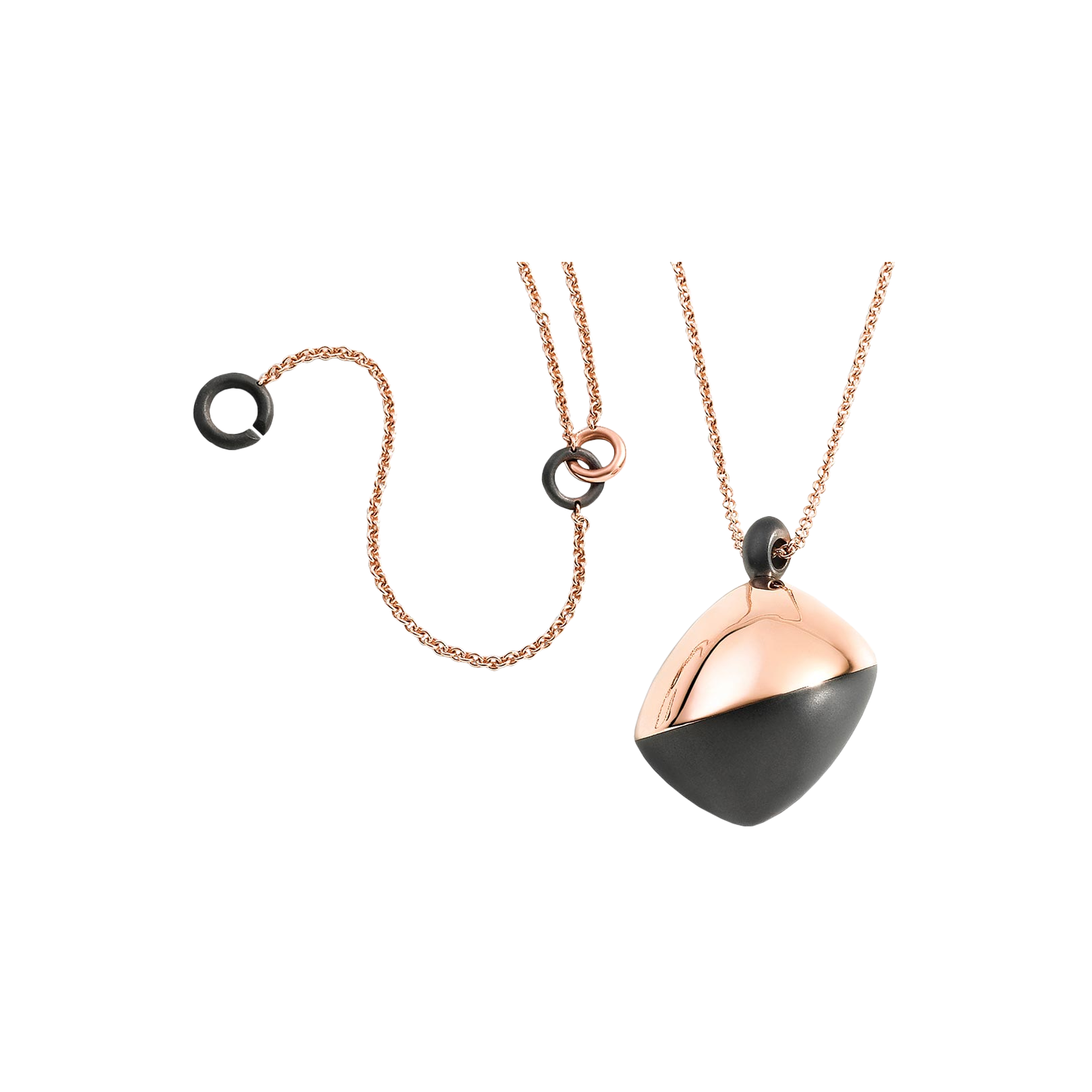 Vhernier | PENDENTE TROTTOLA IN ORO ROSA 18K E TITANIO NERO - T00749C0100 (1)