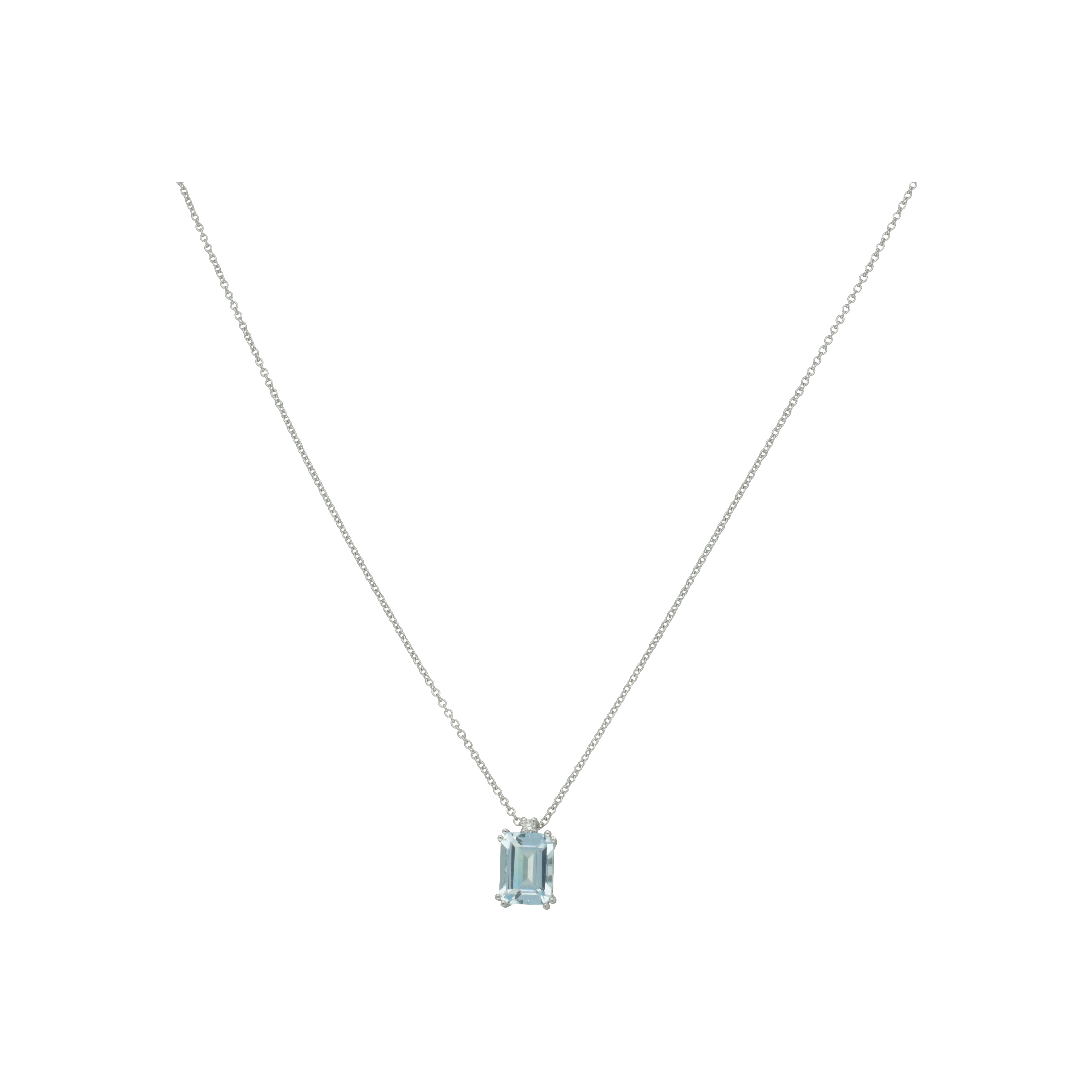 Bartorelli Italian Jewels | COLLANA IN ORO BIANCO CON ACQUAMARINA E DIAMANTE - 0005616223 (1)