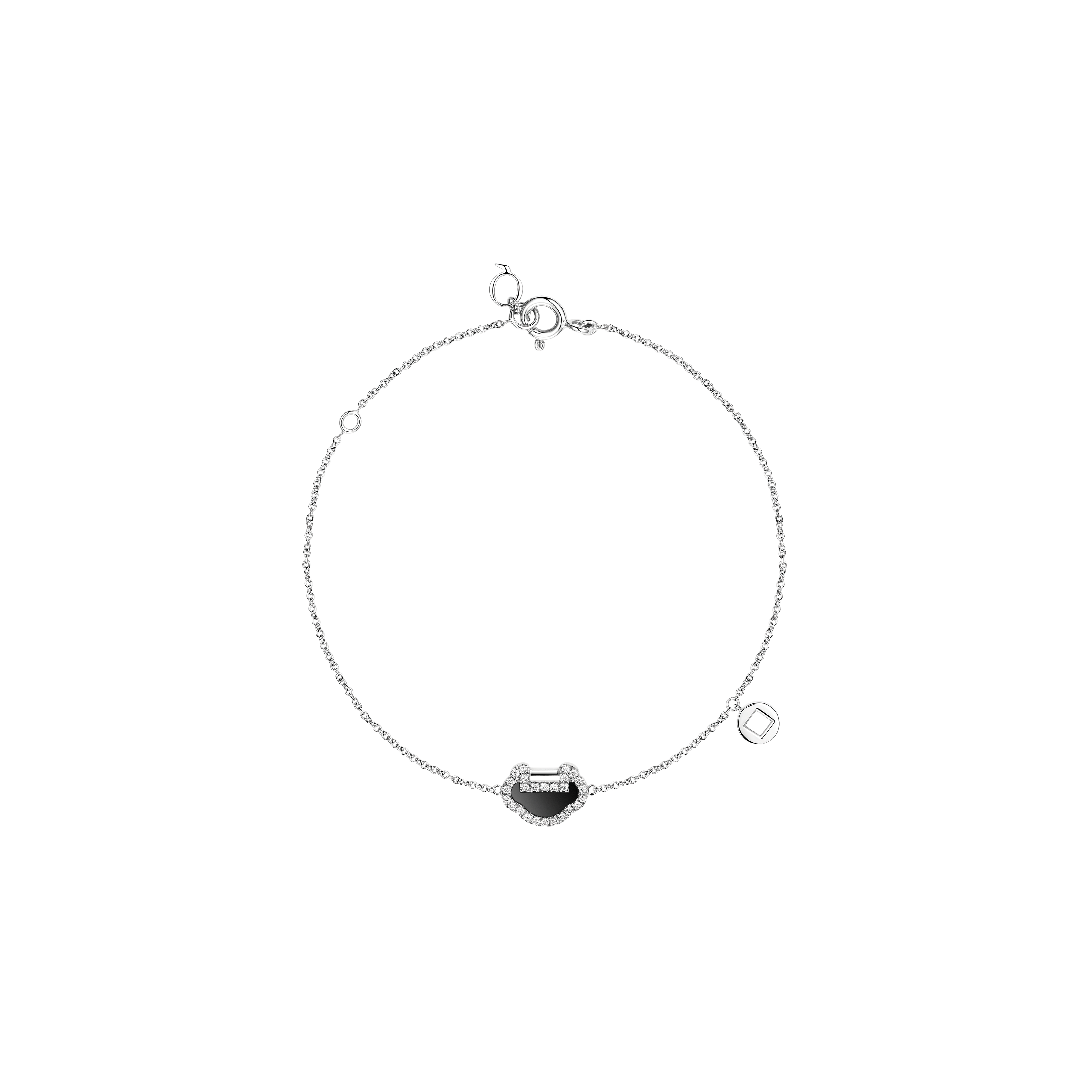Qeelin | BRACCIALE PETITE YU YI IN ORO BIANCO CON DIAMANTI E ONICE - YY-BR0002D-WGDON - YY-BR0002D-WGDON (1)