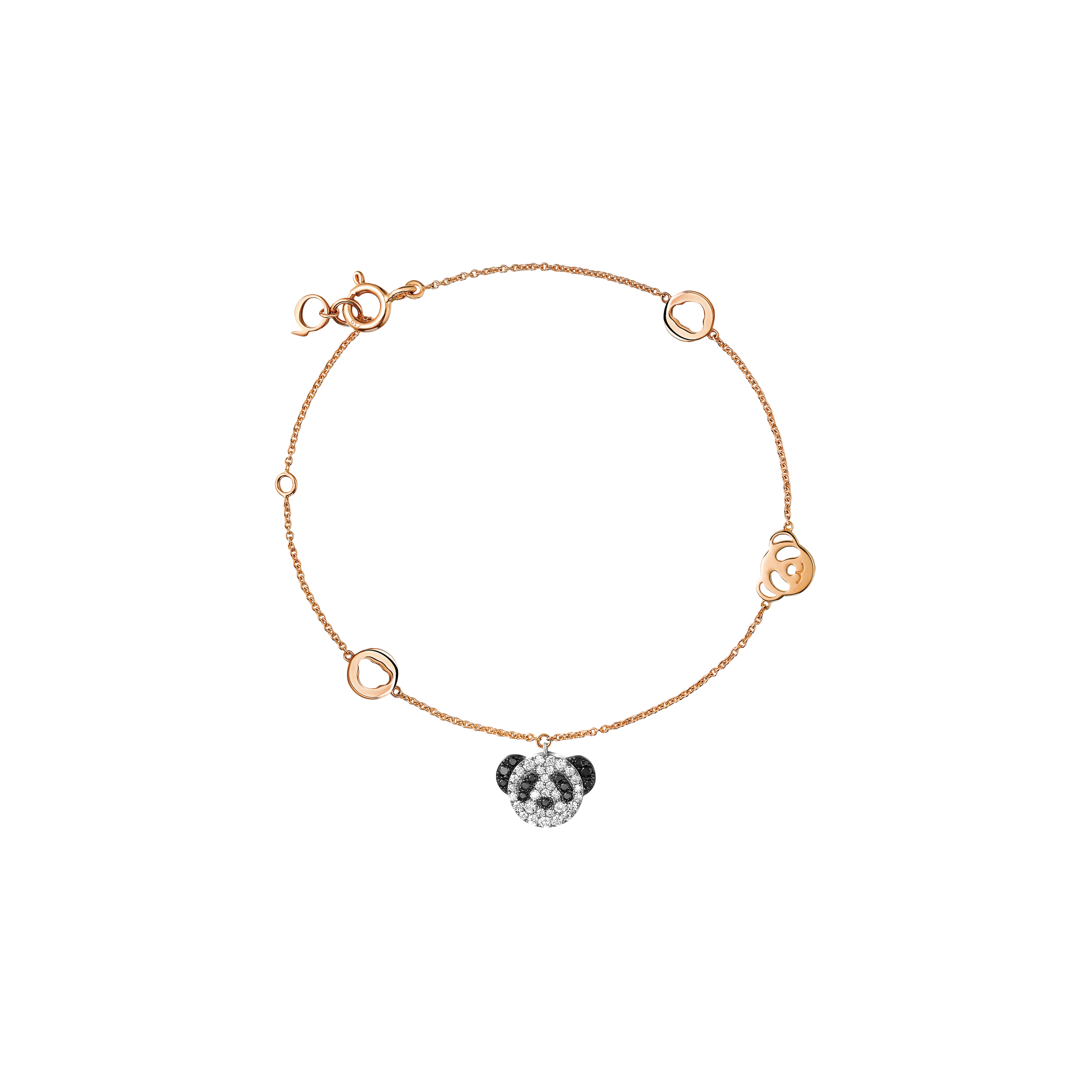 Qeelin | BRACCIALE PETITE BO BO IN ORO ROSA CON DIAMANTI BIANCHI E NERI - BBF-BR0004A-RGDBD - BBF-BR0004A-RGDBD (1)