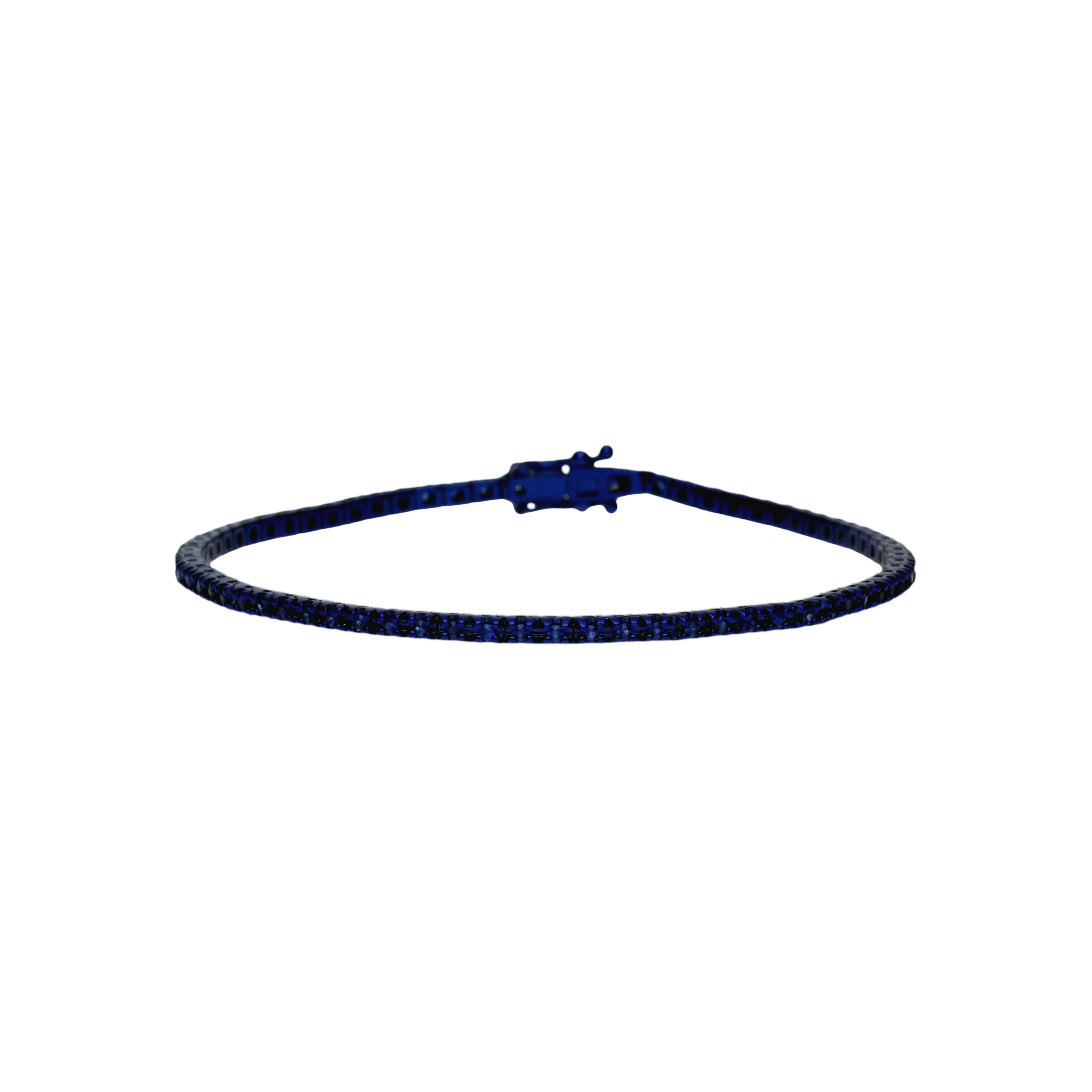 Bartorelli Italian Jewels | Bracciale tennis in oro nero rodiato blu  ezaffiri blu taglio brillante - cm 19 - BR01V/ZFB 1F73 (1)