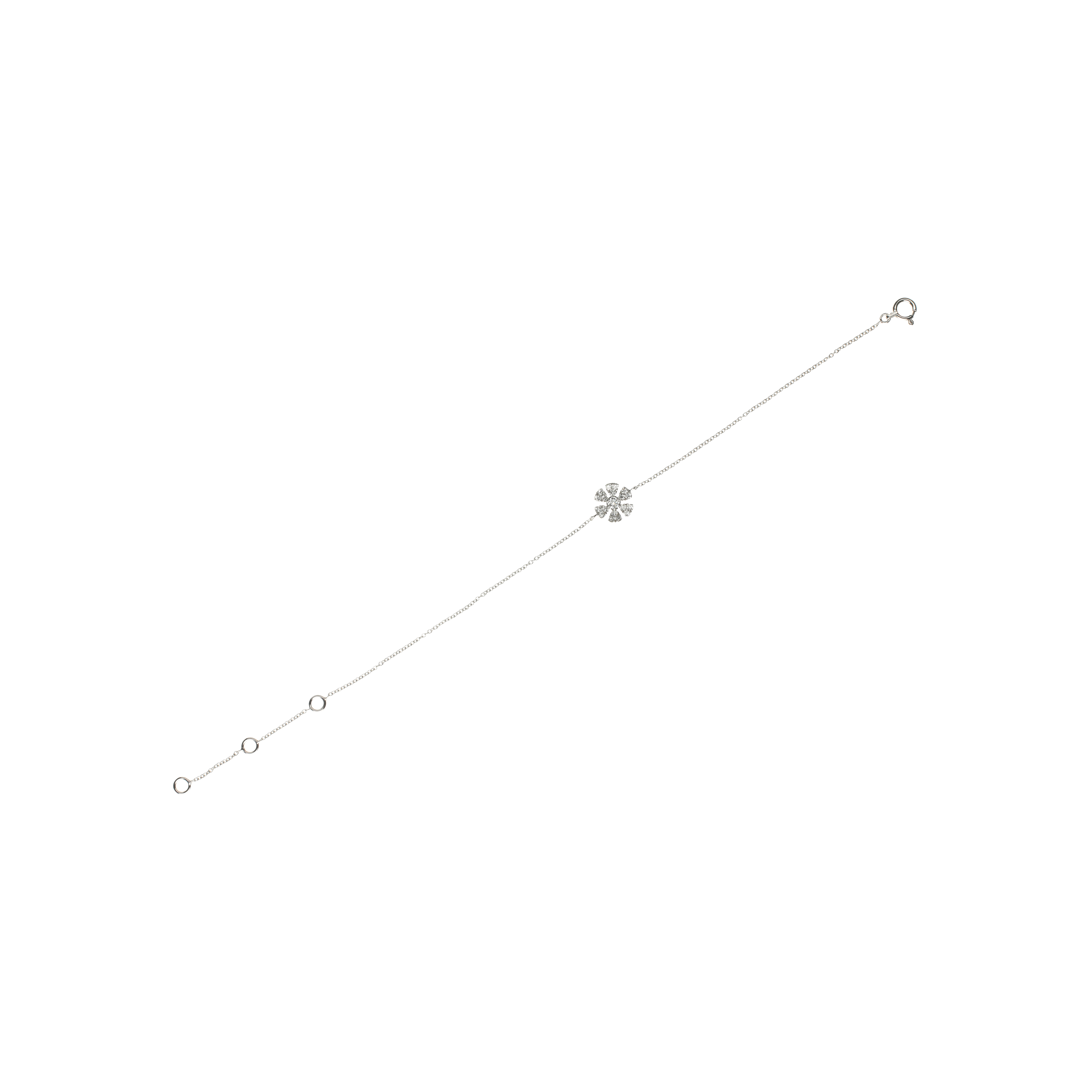 Bartorelli Italian Jewels | BRACCIALE FIORE IN ORO BIANCO E DIAMANTI - 45080942 (1)