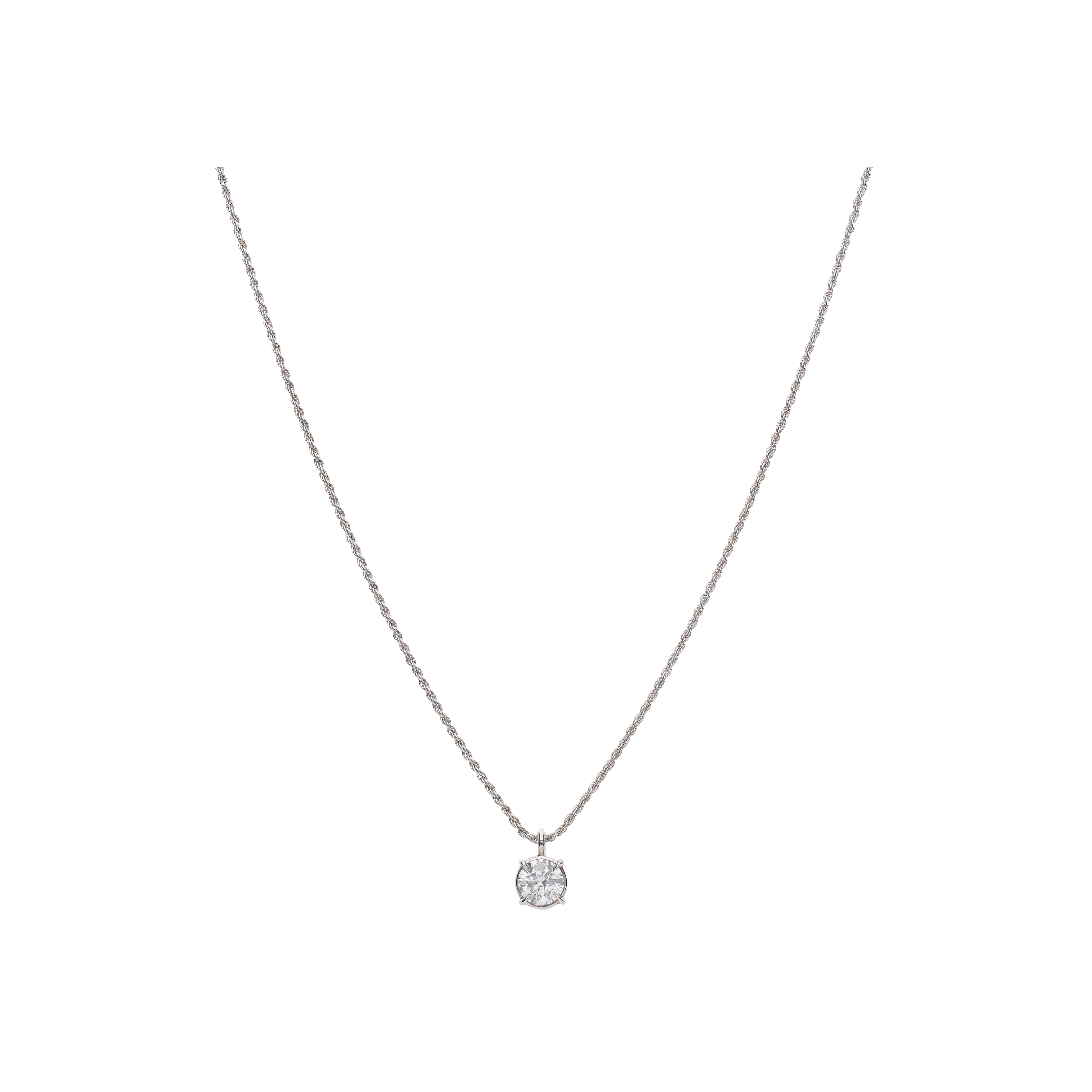 Bartorelli Italian Jewels | COLLANA PUNTO LUCE IN ORO BIANCO CON DIAMANTE SOLITARIO CERTIFICATO GIA - BAC006 (1)