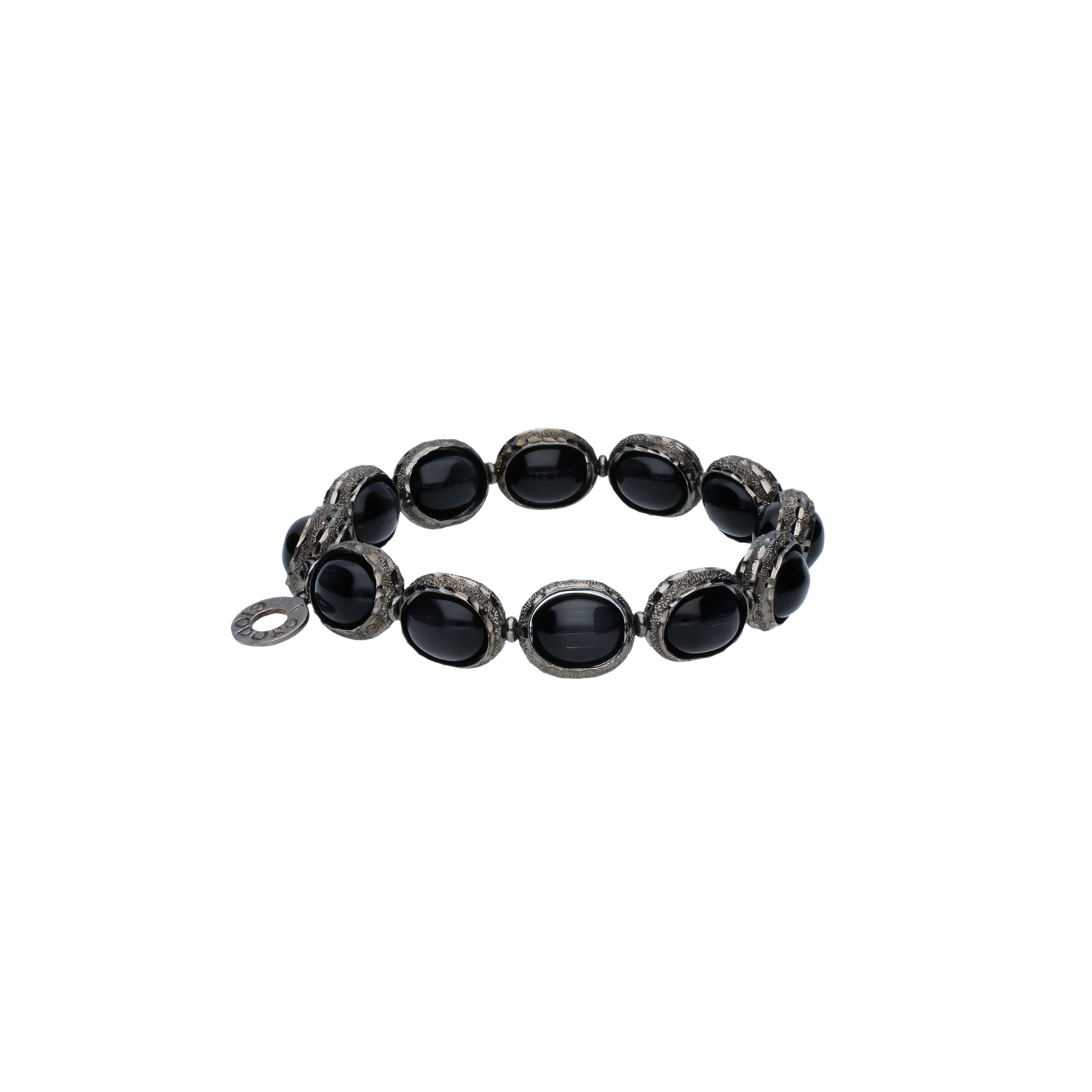 Bartorelli Italian Jewels | Bracciale elastico in argento e adularia nera - BRA2480-3 (1)