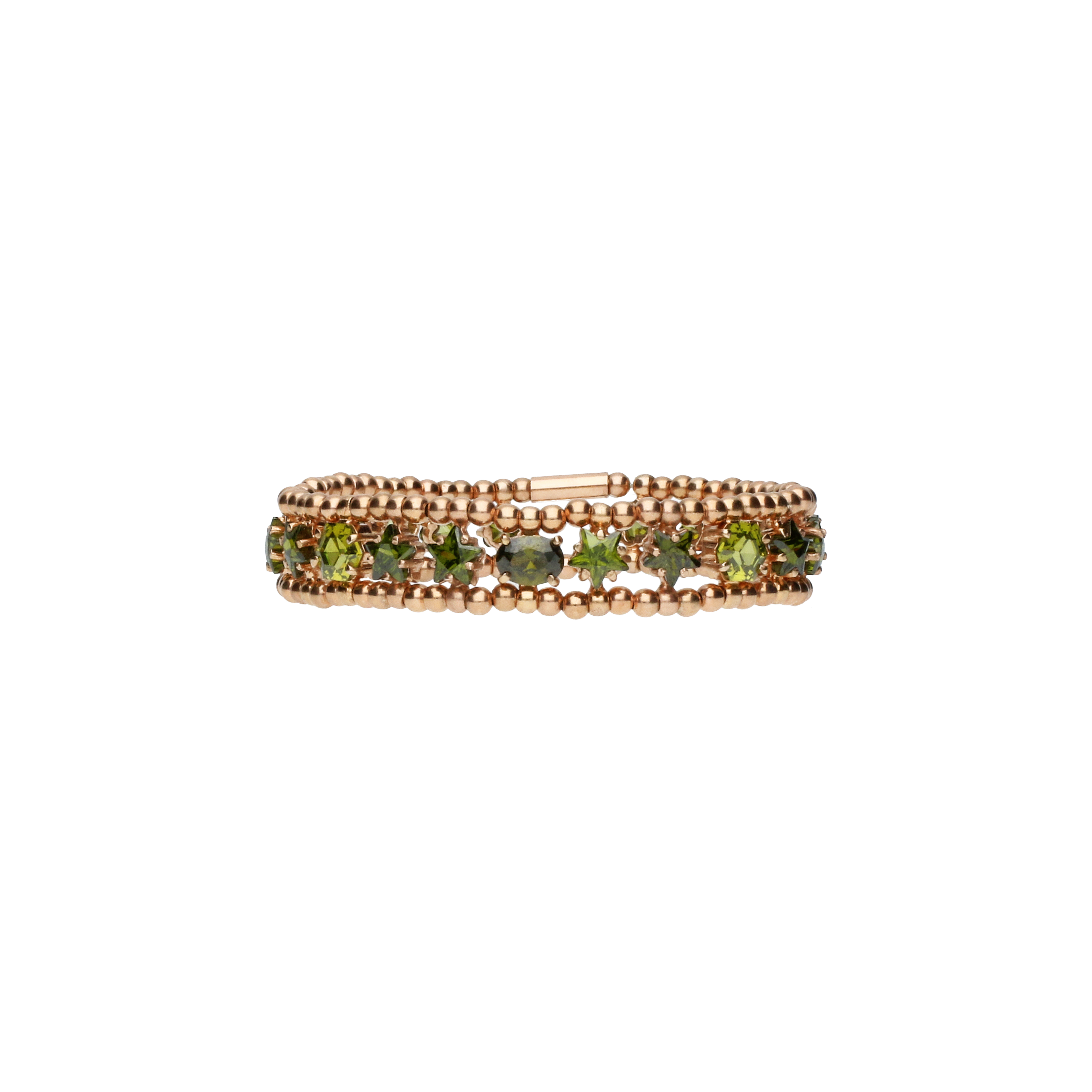 Bartorelli Italian Jewels | BRACCIALE ELASTICO IN ARGENTO ROS&Eacute; CON TORMALINA VERDE - BRA2485-5 (1)